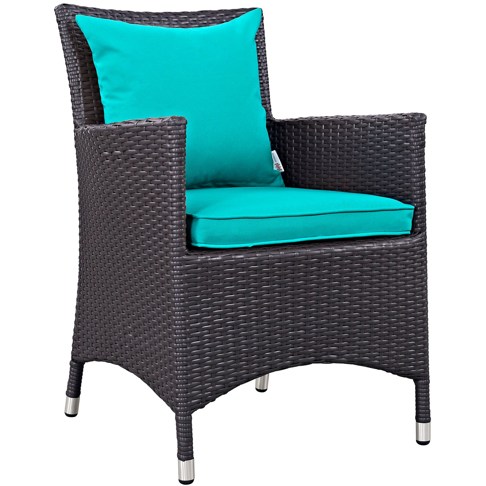 Modway Outdoor Dining Sets - Convene 9 Piece Outdoor Patio Dining Set Espresso Turquoise