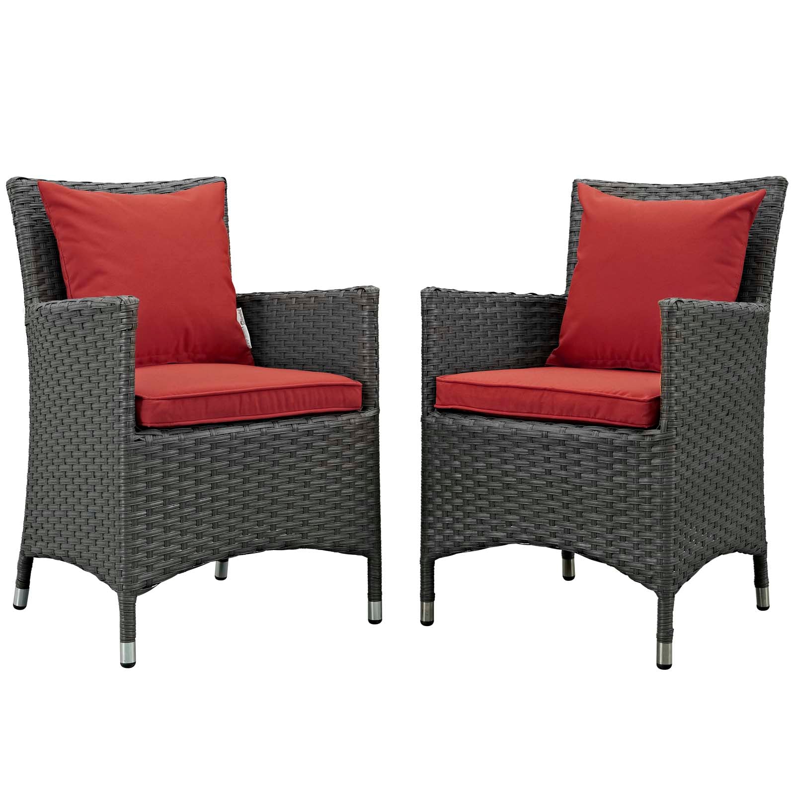 Modway Outdoor Dining Sets - Sojourn 2 Piece Outdoor Patio Sunbrella Dining Set Canvas Red