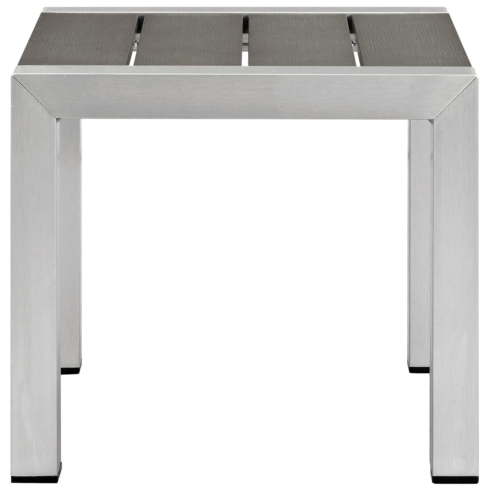 Modway Outdoor Side Tables - Shore Square Side Table Silver & Gray