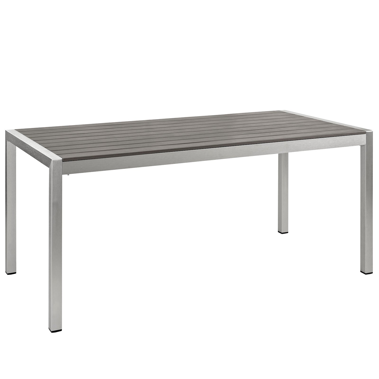 Modway Outdoor Dining Tables - Shore Outdoor Dining Table Silver & Gray