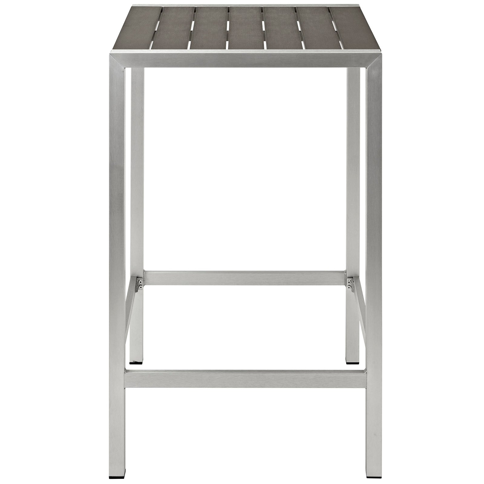 Modway Outdoor Bar Tables - Shore Outdoor Bar Table Silver & Gray