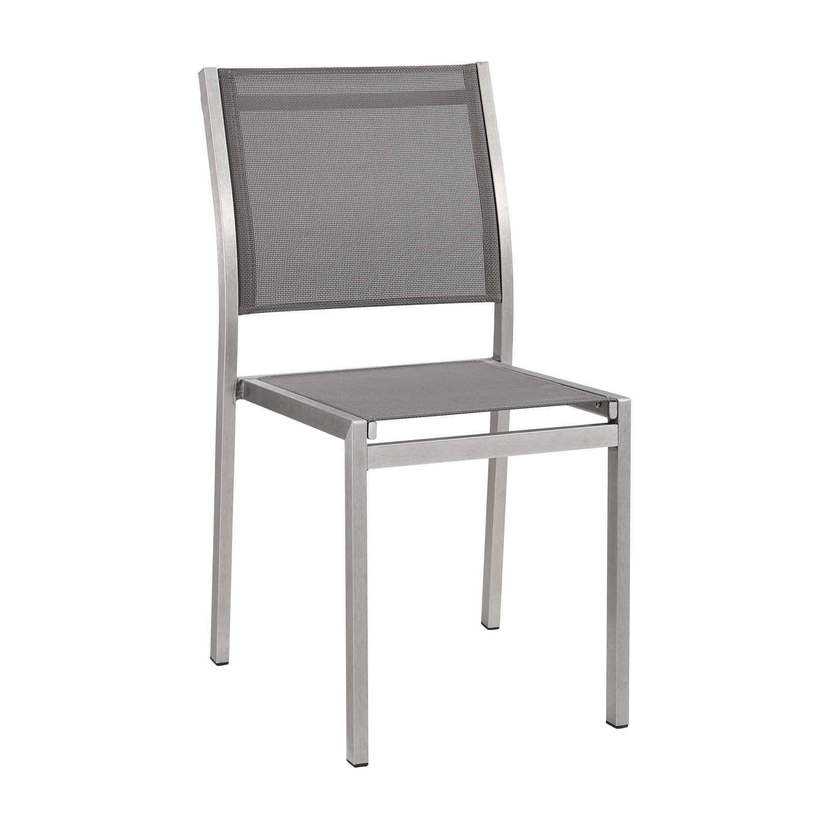 Modway Outdoor Dining Chairs - Shore Outdoor Side Chair Silver & Gray