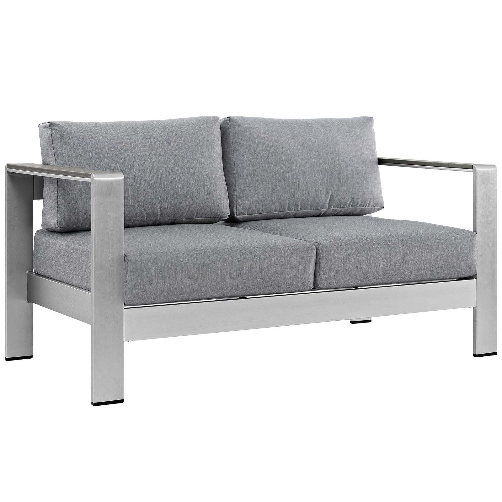 Modway Outdoor Sofas - Shore Outdoor Loveseat Gray & Silver