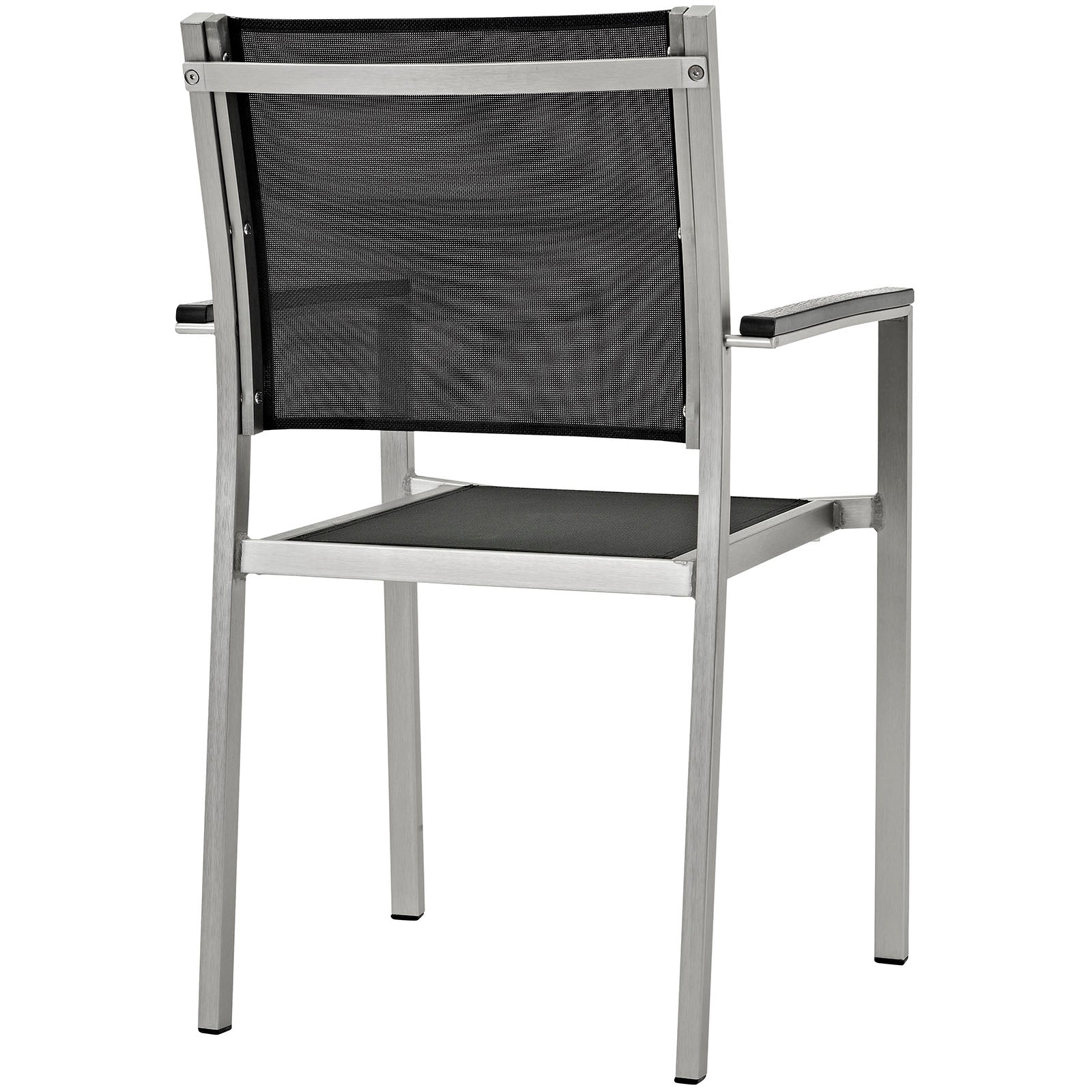 Modway Outdoor Dining Chairs - Shore Dining Chair Silver & Black