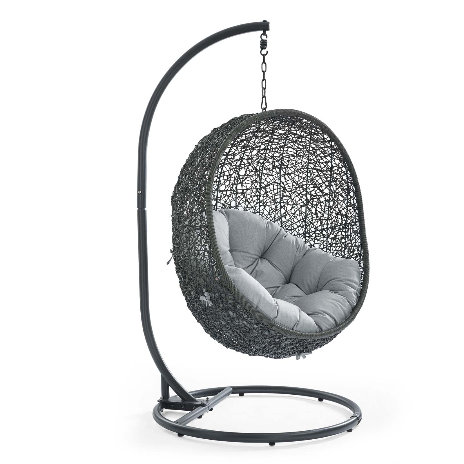 Modway Outdoor Swings - Hide Outdoor Patio Swing Chair With Stand Gray