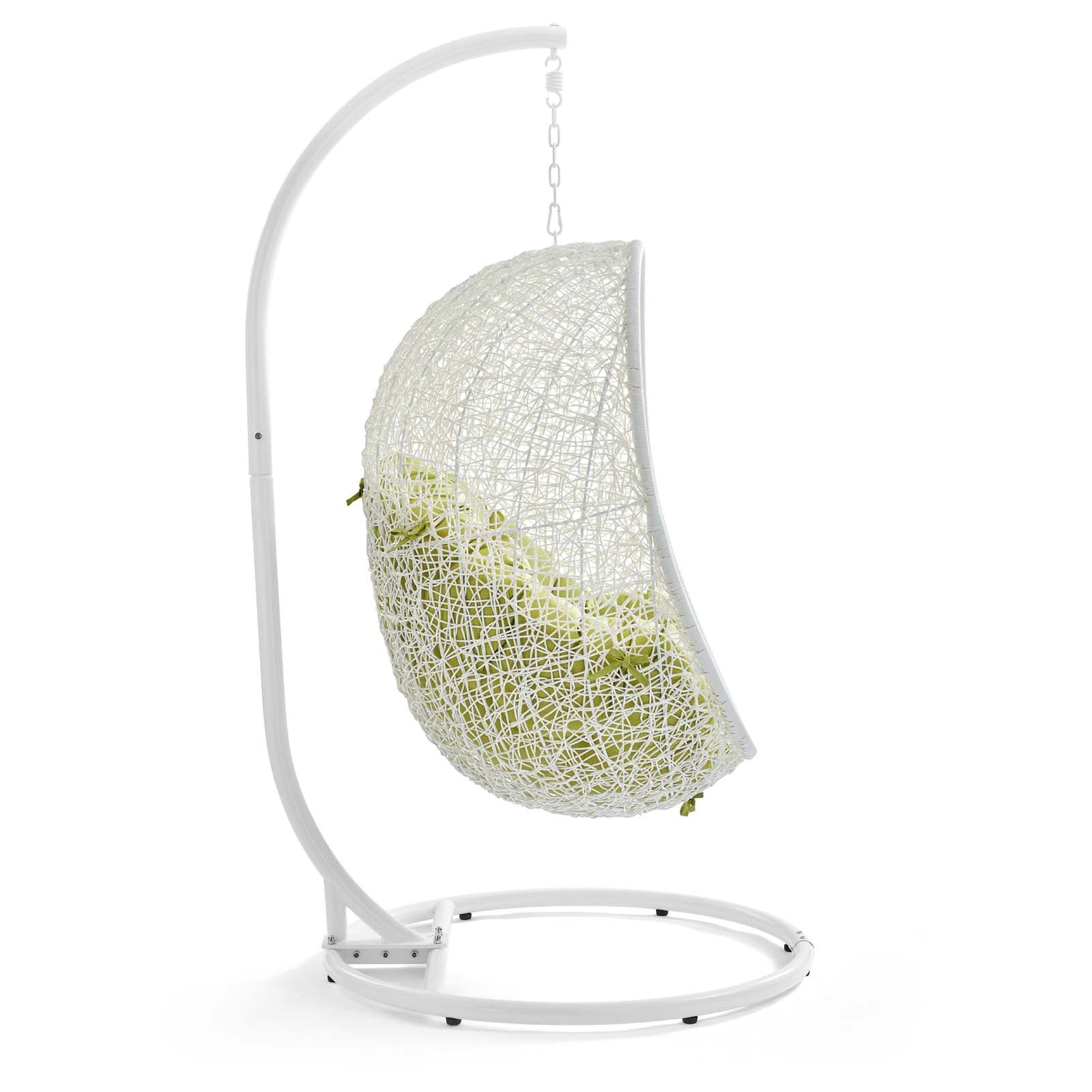 Modway Outdoor Conversation Sets - Hide-Outdoor-Patio-Swing-Chair-With-Stand-White-Peridot
