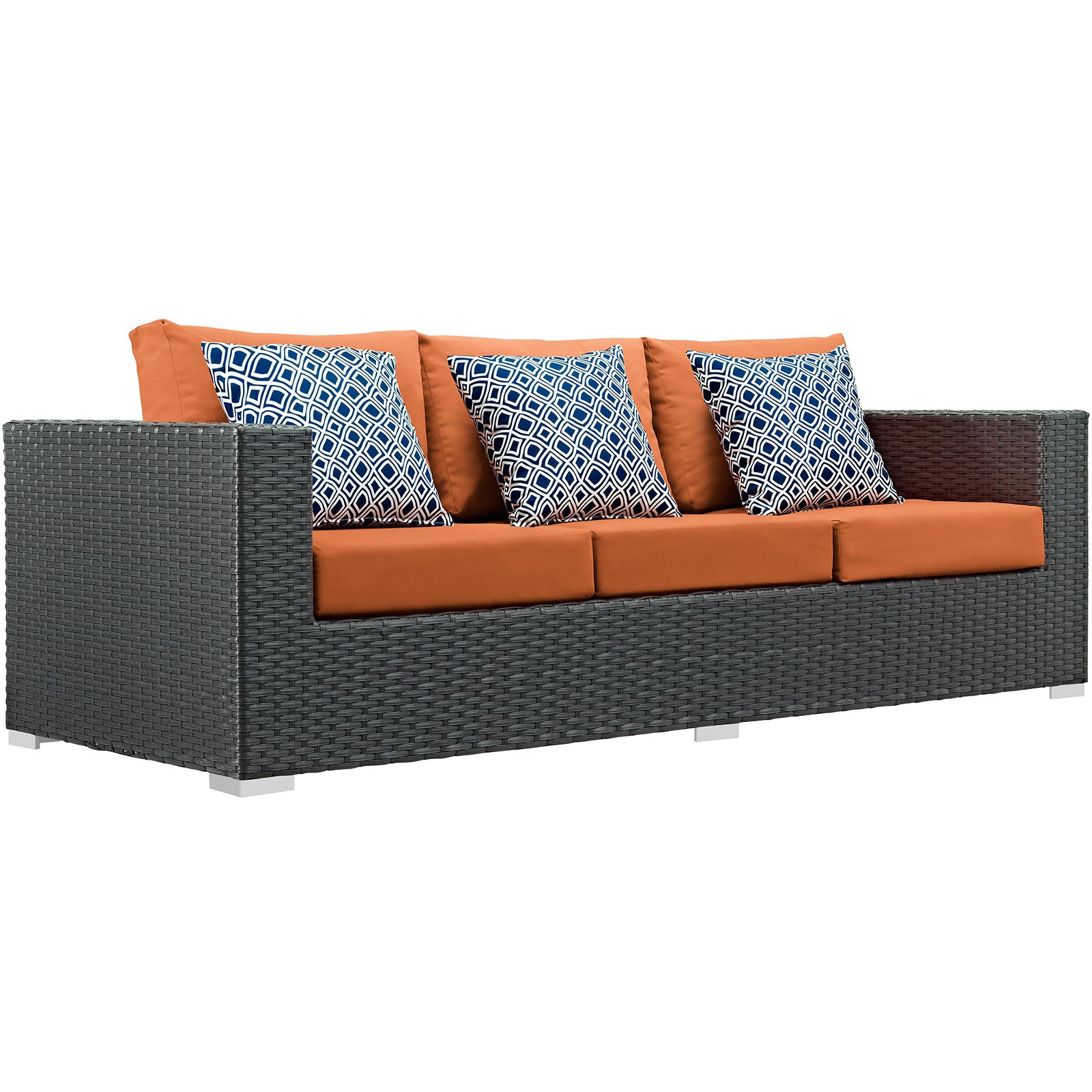 Modway Outdoor Conversation Sets - Sojourn 3 Piece Outdoor Patio Sunbrella Sectional Set