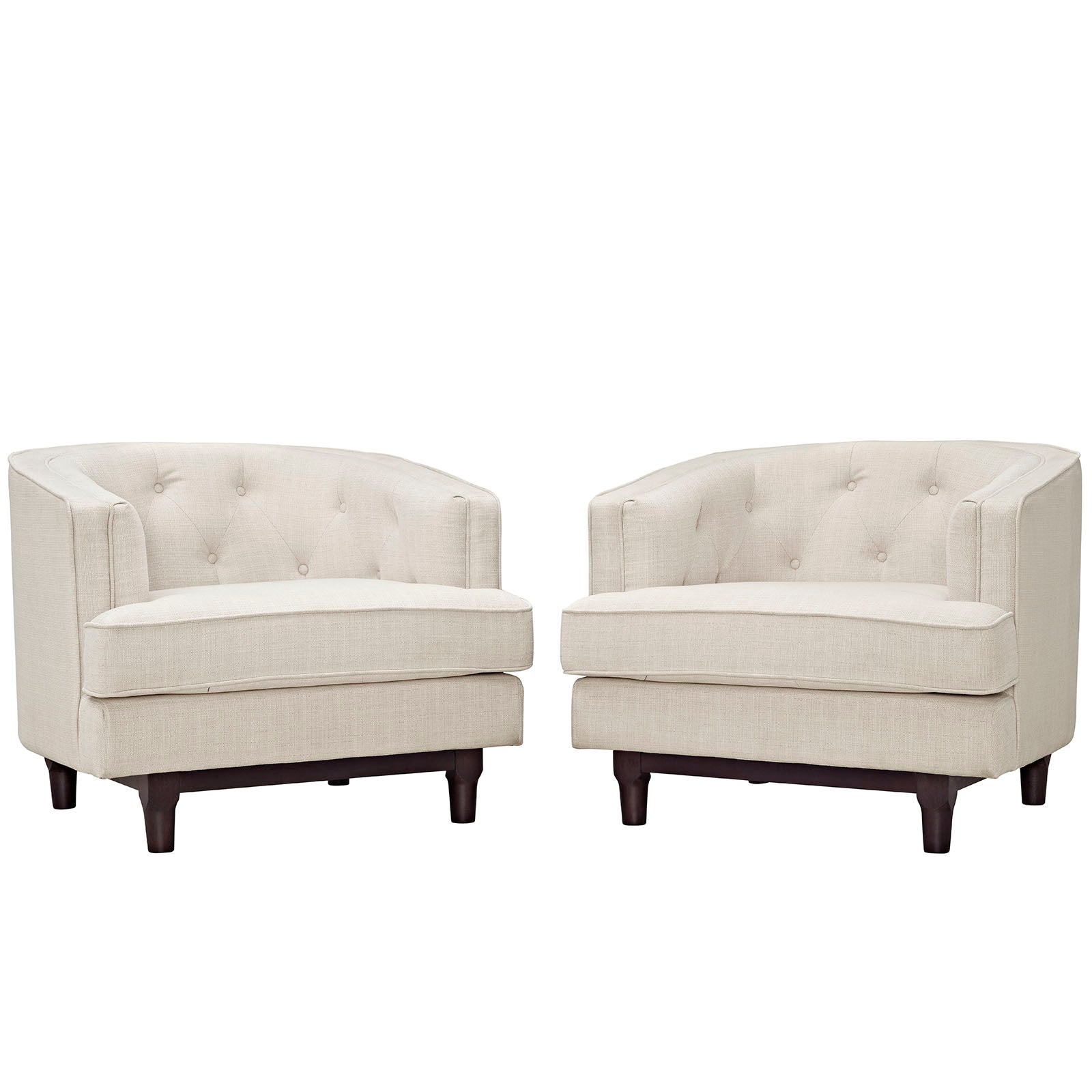 Modway Living Room Sets - Coast Armchairs ( Set of 2 ) Beige