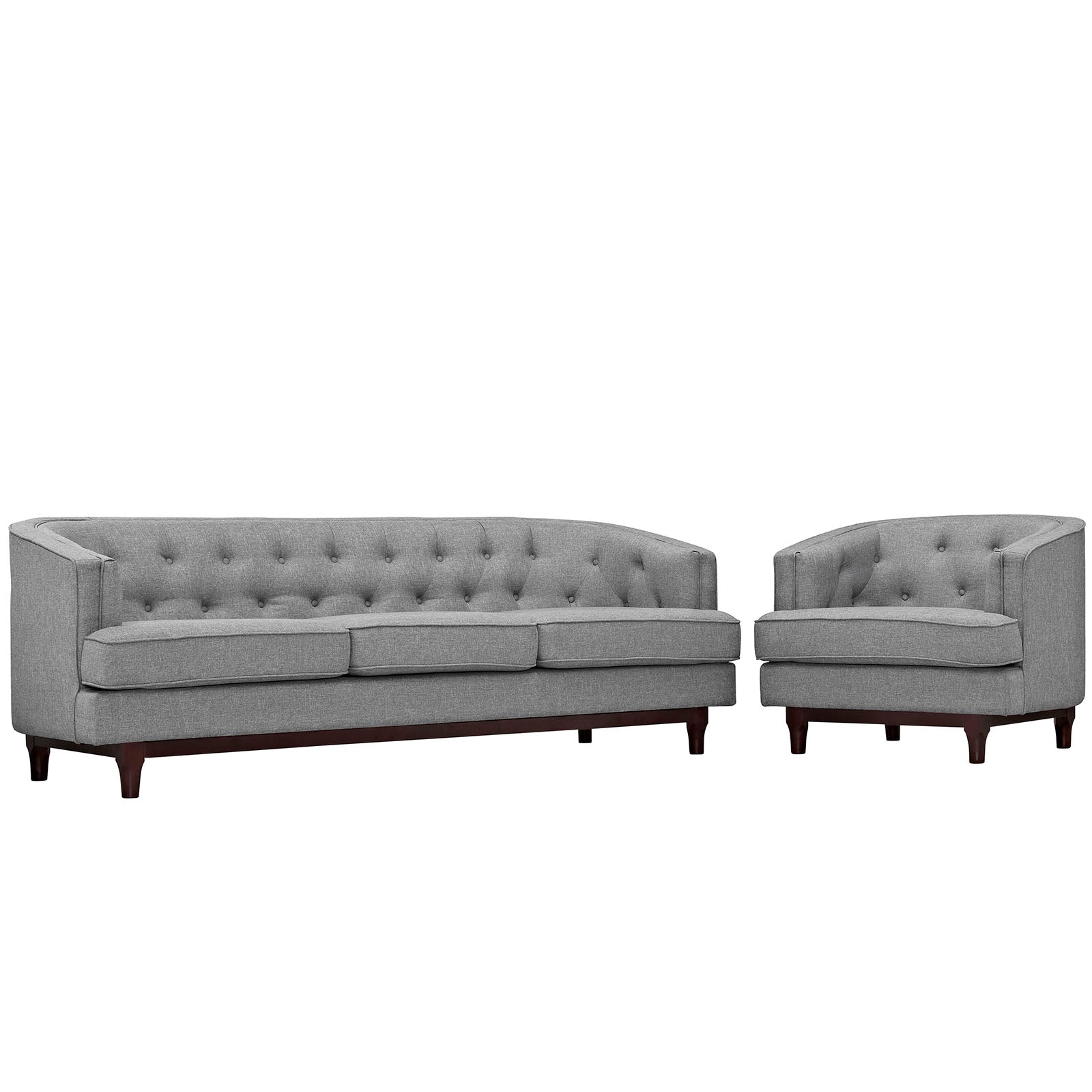 Modway Sofas & Couches - Coast Living Room Set (Set of 2) Light Gray
