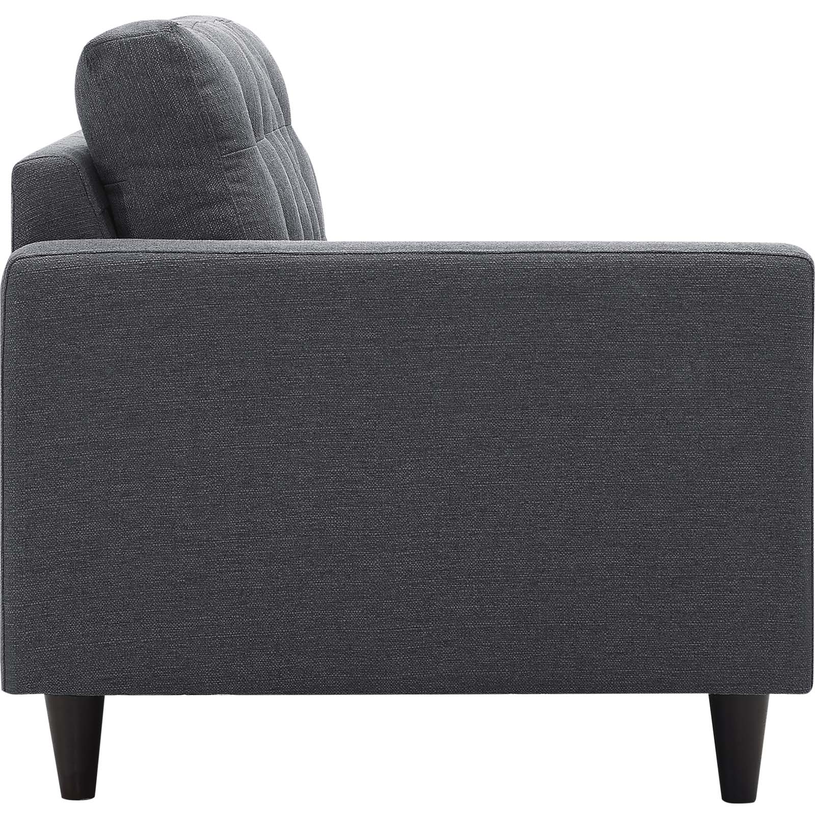 Modway Loveseats - Empress Left Facing Upholstered Fabric Loveseat Gray