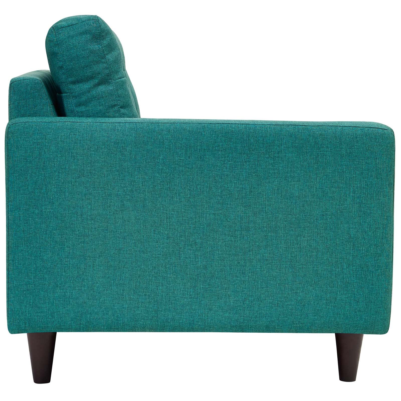 Modway Loveseats - Empress Left Facing Upholstered Fabric Loveseat Teal
