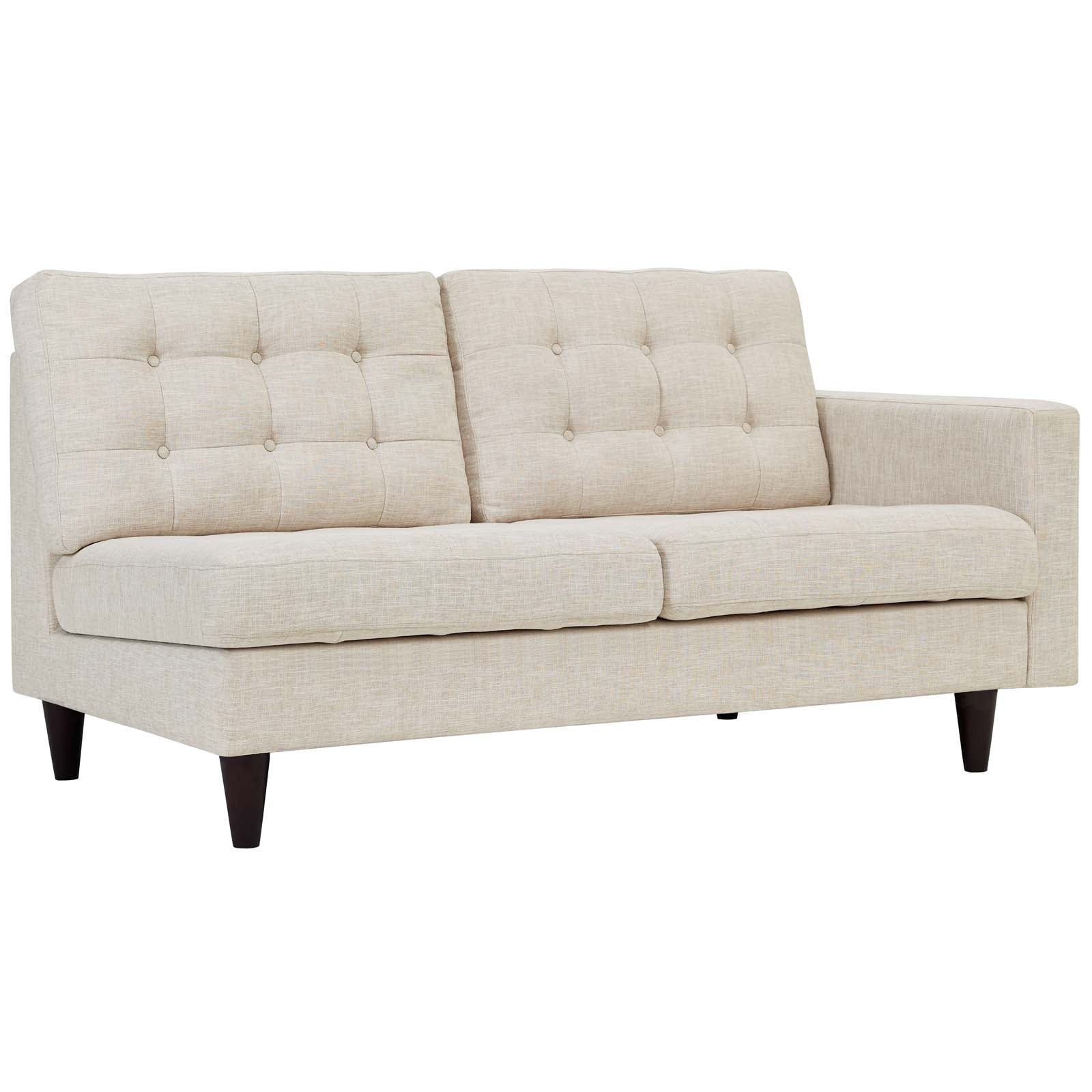Modway Loveseats - Empress Right Facing Upholstered Fabric Loveseat Beige