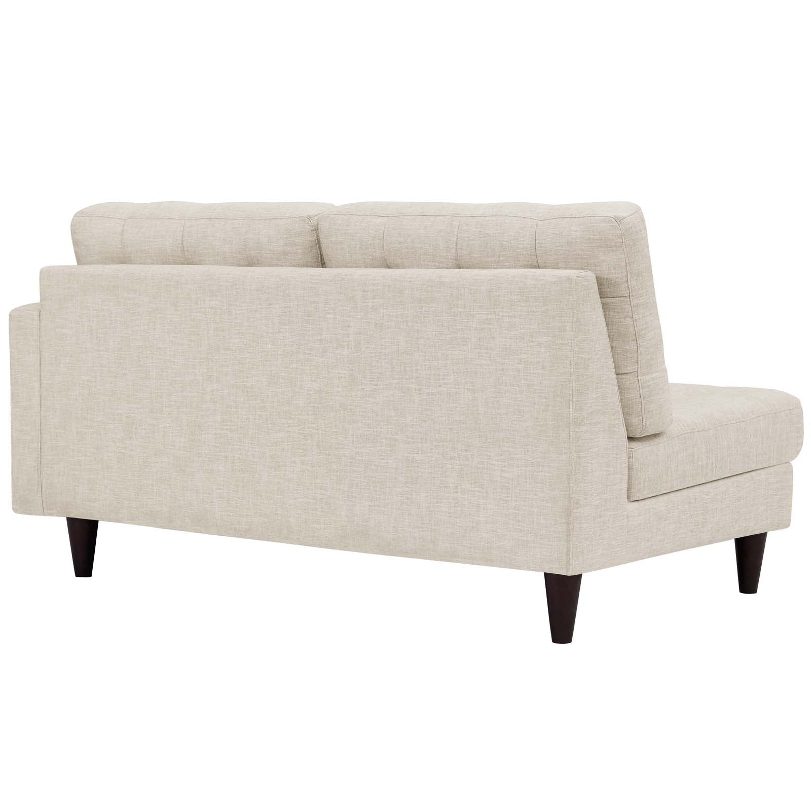 Modway Loveseats - Empress Right Facing Upholstered Fabric Loveseat Beige
