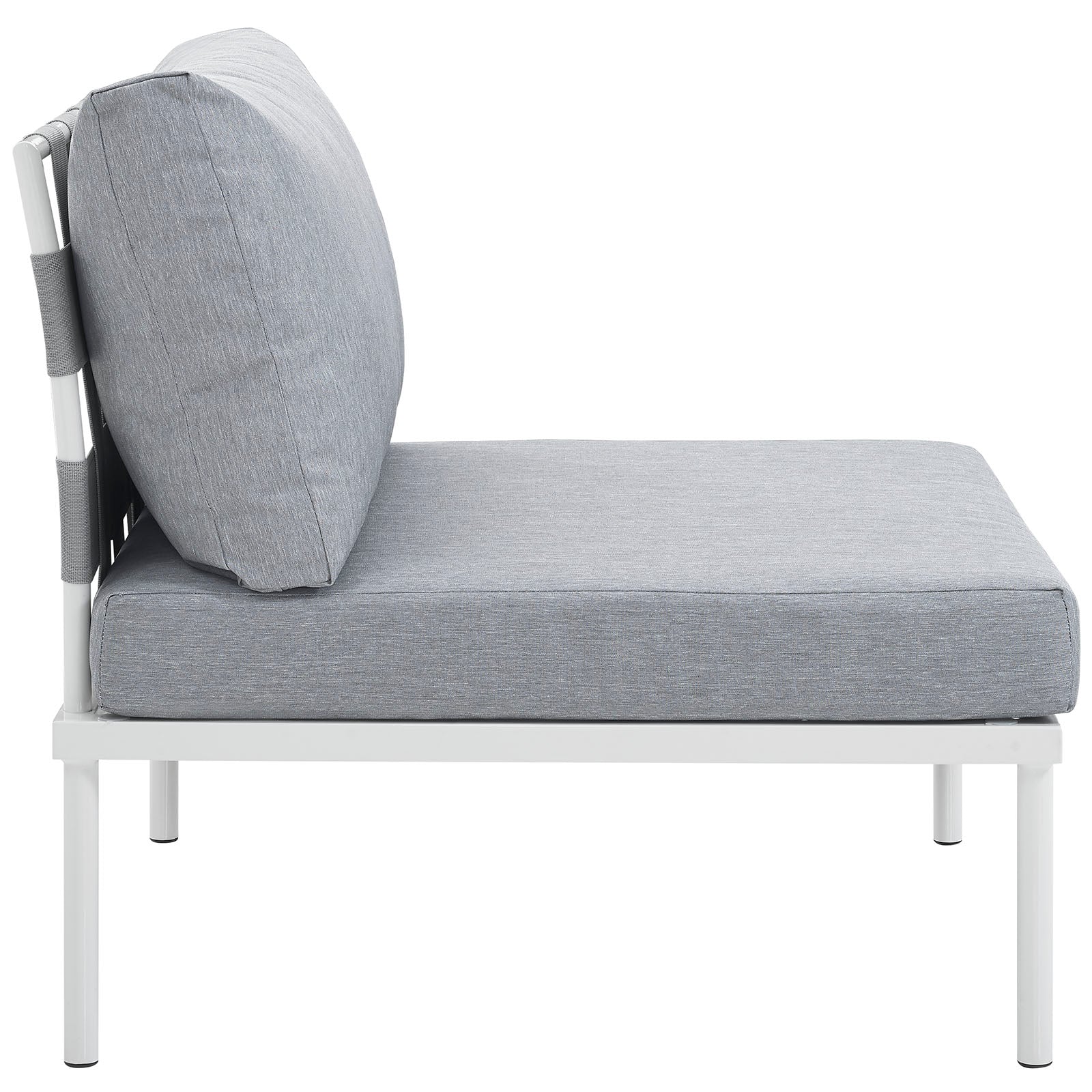 Modway Outdoor Chairs - Harmony Armless Outdoor Patio Aluminum Chair White Gray