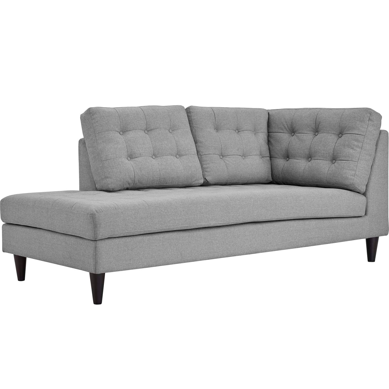 Modway Sofas & Couches - Empress Upholstered Fabric Left Facing Bumper Light Gray