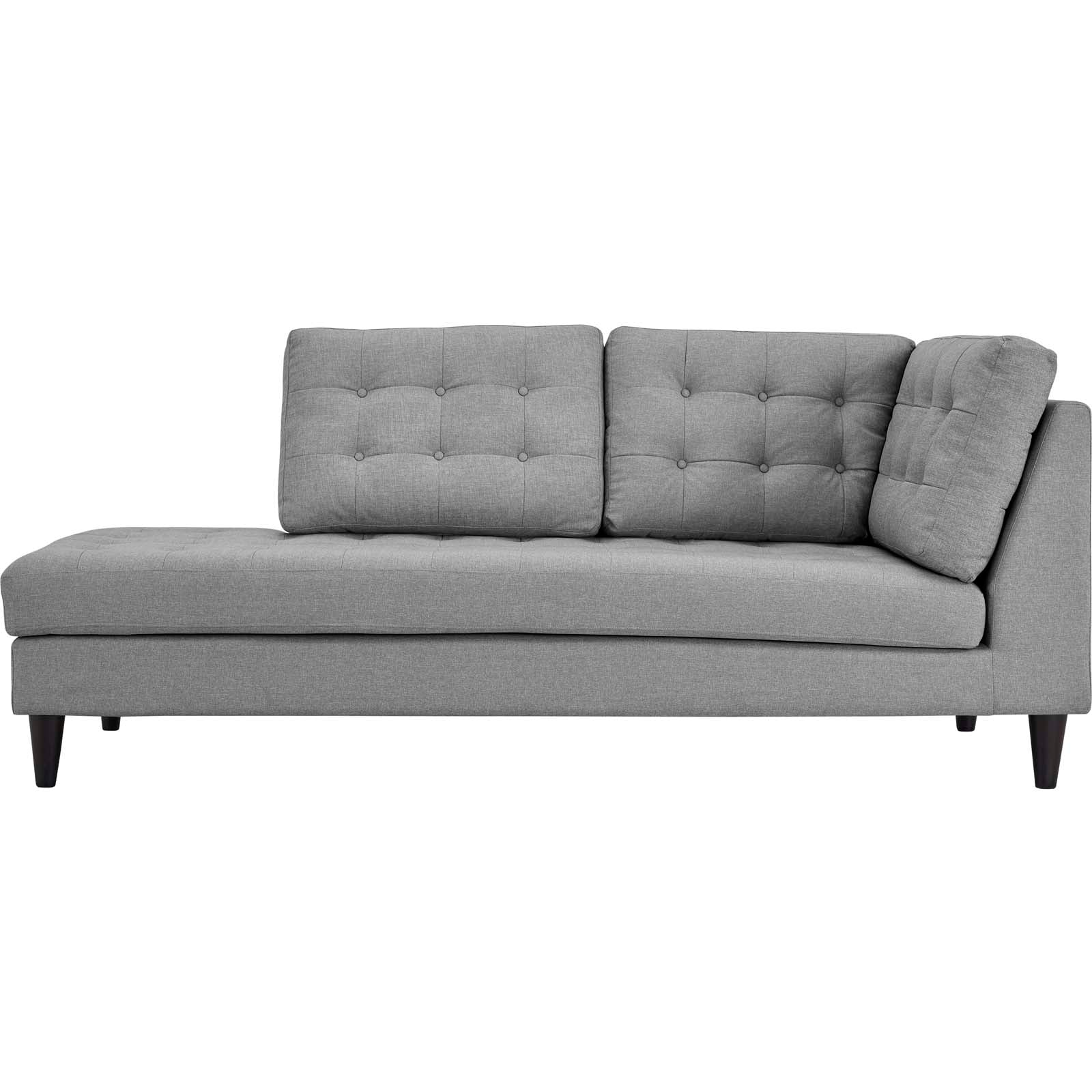 Modway Sofas & Couches - Empress Upholstered Fabric Left Facing Bumper Light Gray