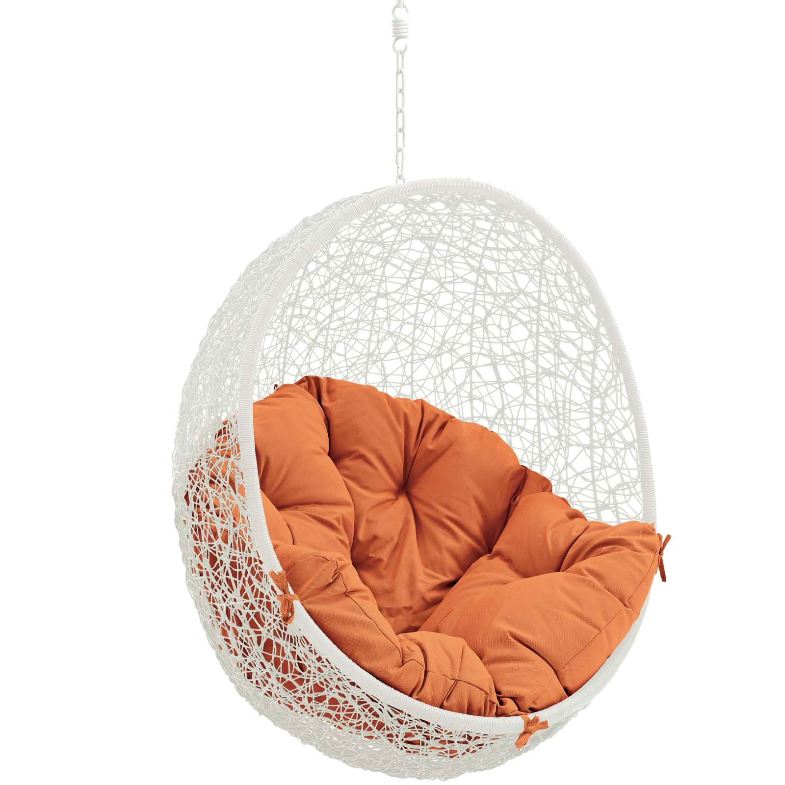 Modway Outdoor Conversation Sets - Hide-Outdoor-Patio-Swing-Chair-Without-Stand-White-Orange