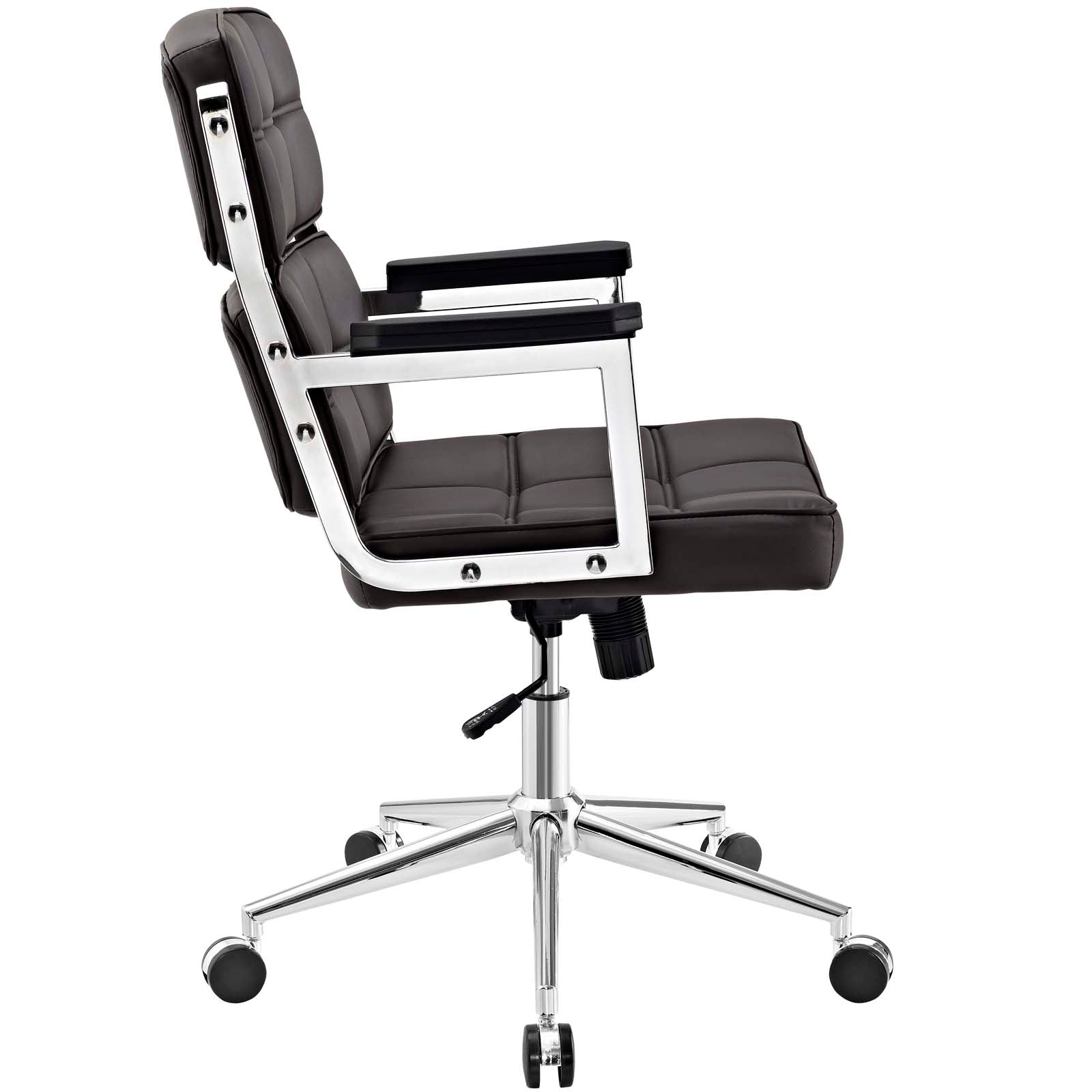 Modway Task Chairs - Portray Highback Vinyl Office Chair Brown