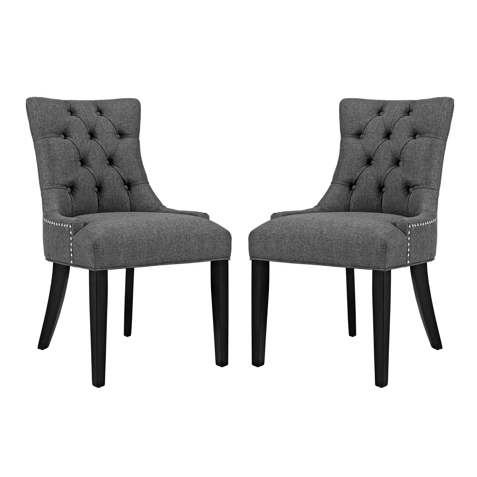 Modway Dining Chairs - Regent Dining Side Chair Fabric Gray (Set of 2)