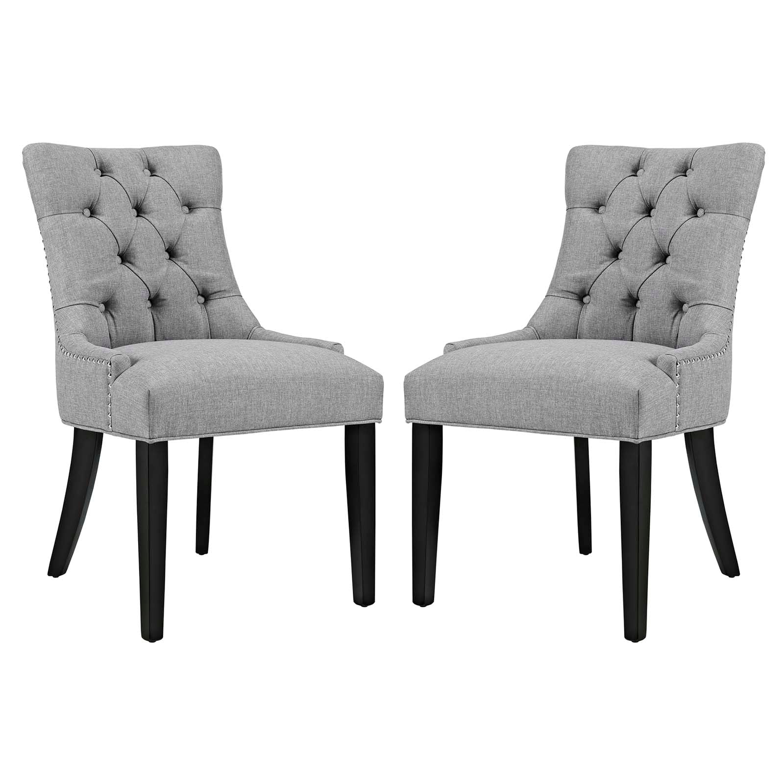 Modway Dining Chairs - Regent Dining Side Chair Fabric Light Gray (Set of 2)