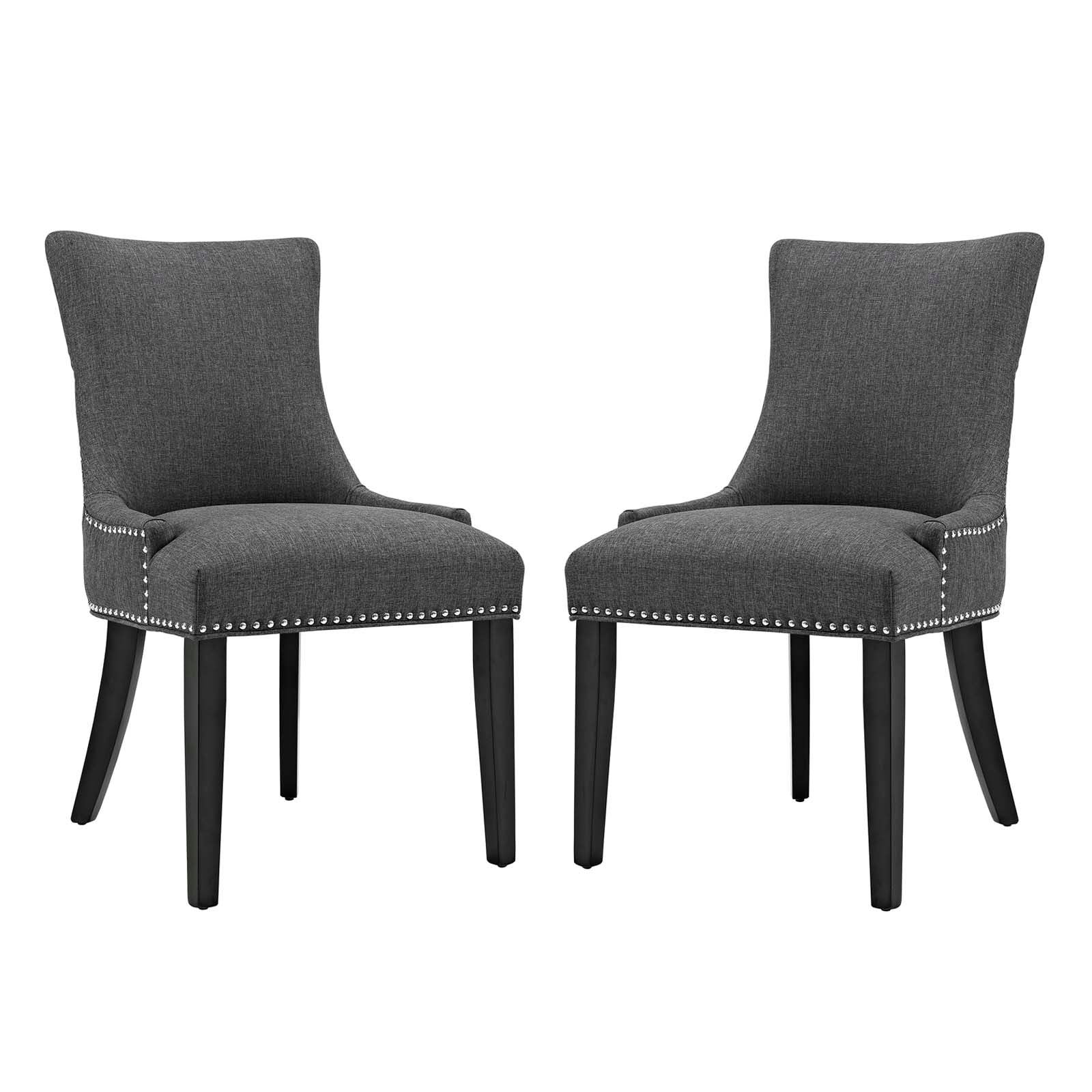 Modway Dining Chairs - Marquis Dining Side Chair Fabric Gray (Set of 2)