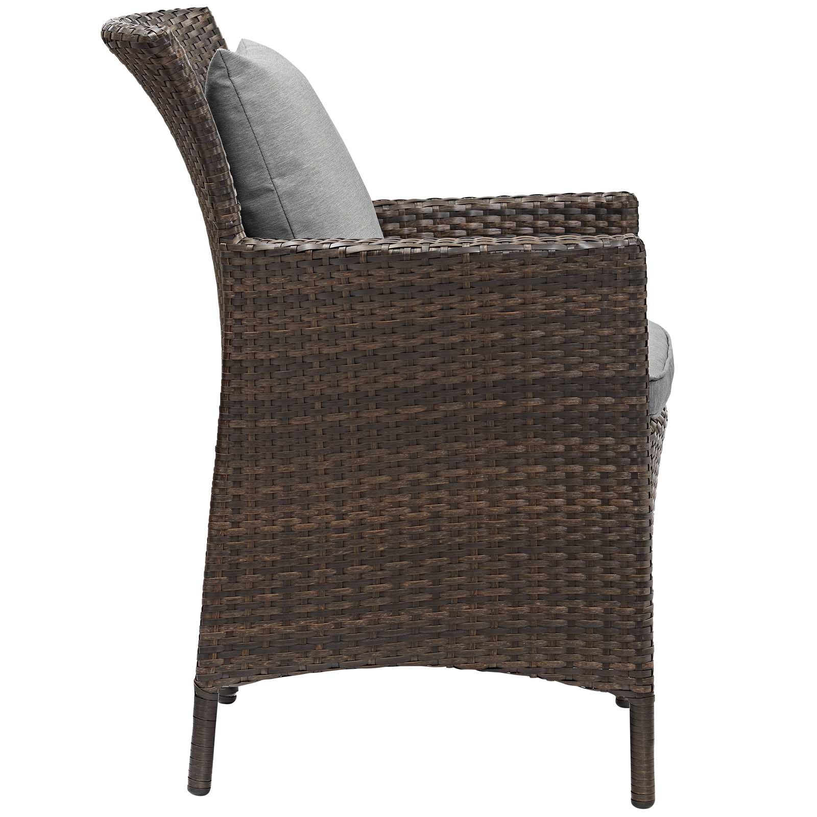 Modway Outdoor Chairs - Conduit Outdoor Patio Wicker Rattan Dining Armchair Brown Gray