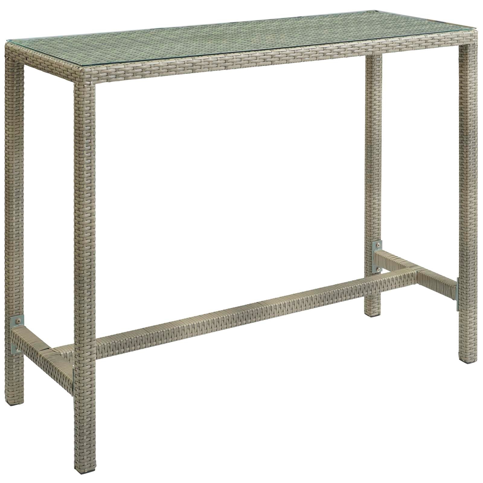 Modway Outdoor Bar Tables - Conduit Outdoor Large Bar Table Light Gray