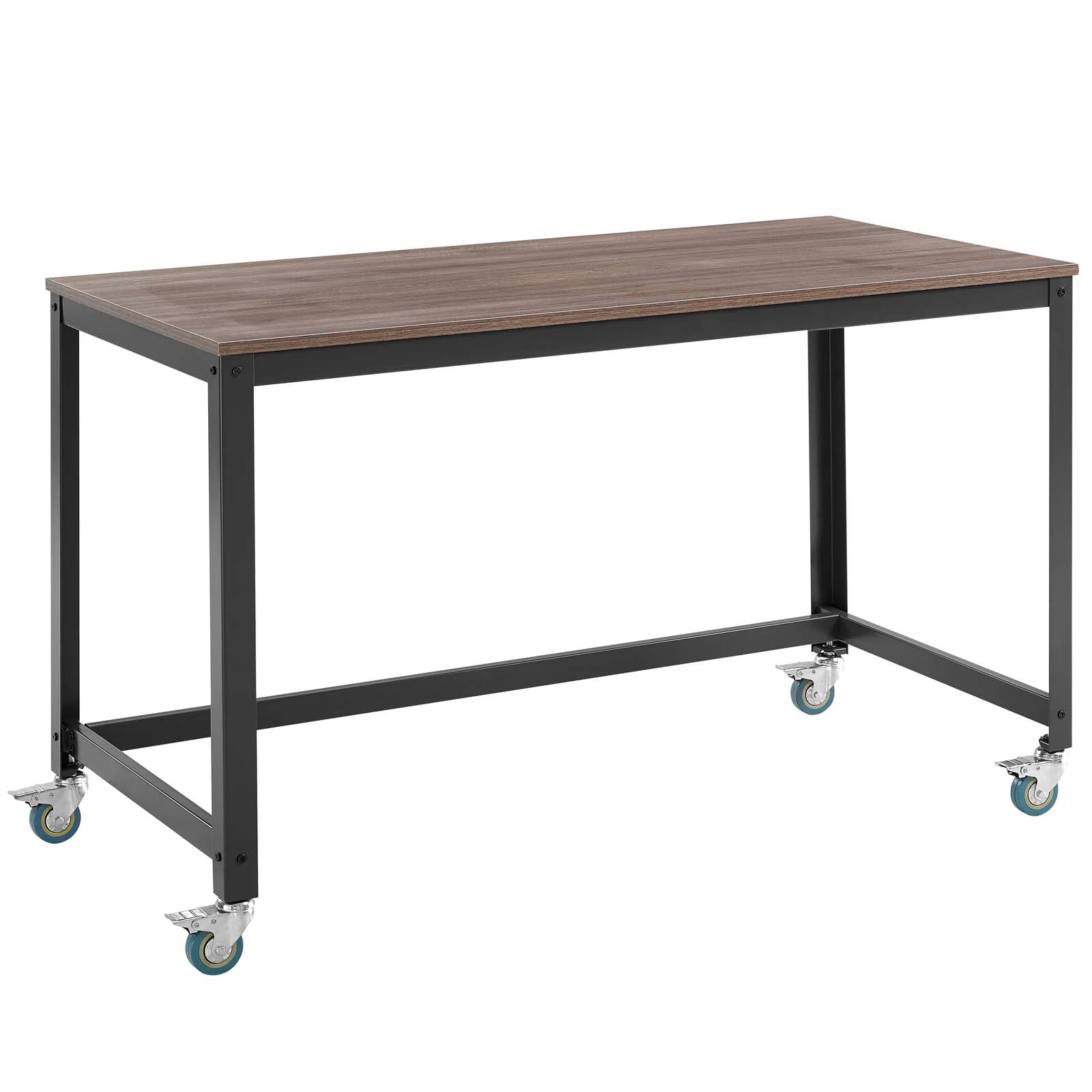 Modway Desks - Vivify Computer Office Desk Gray And Walnut