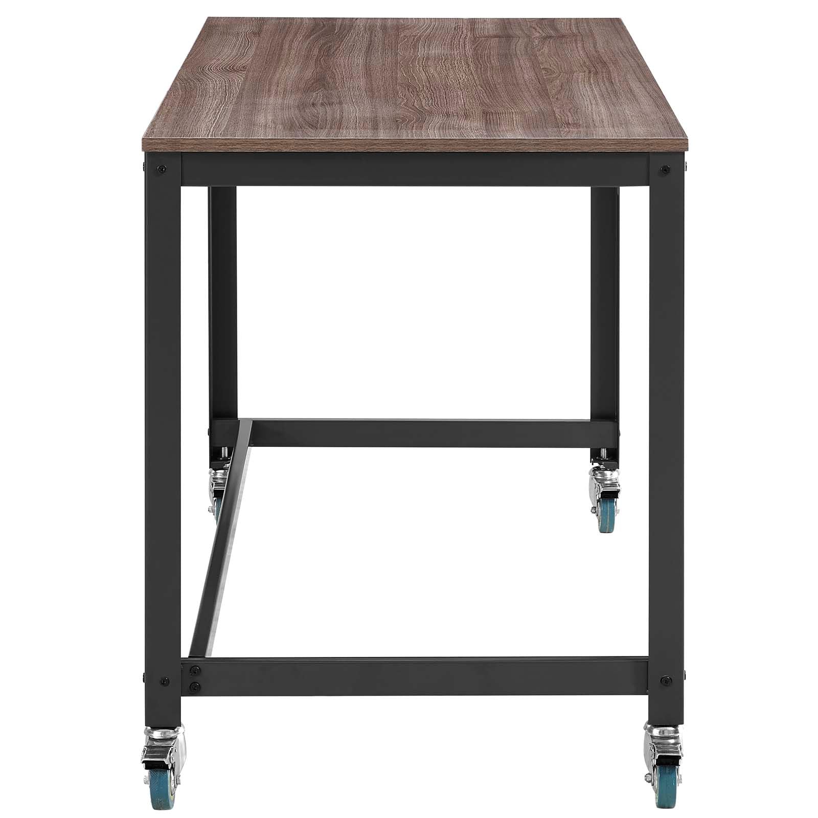 Modway Desks - Vivify Computer Office Desk Gray And Walnut
