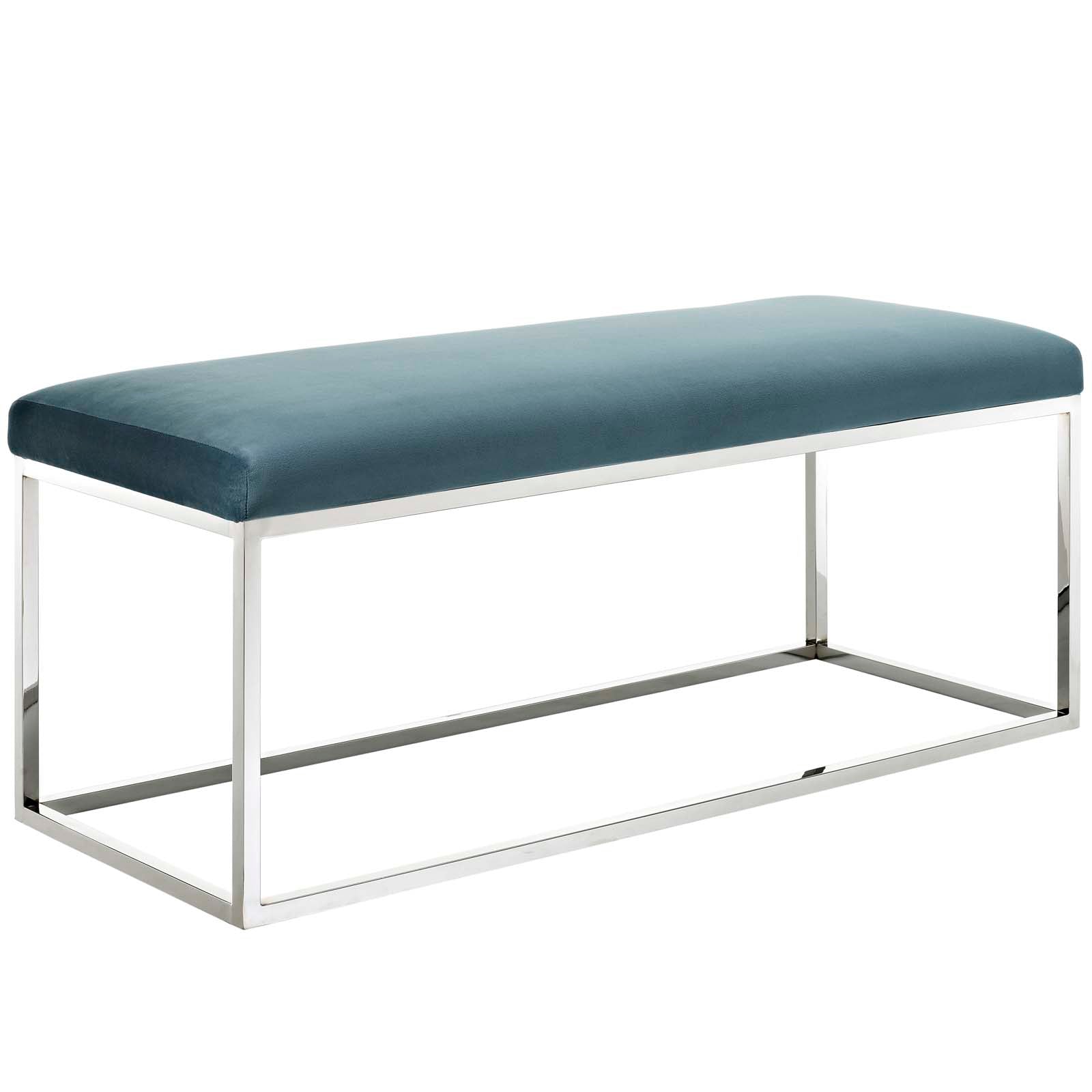 Modway Benches - Anticipate Performance Velvet Bench Sea Blue