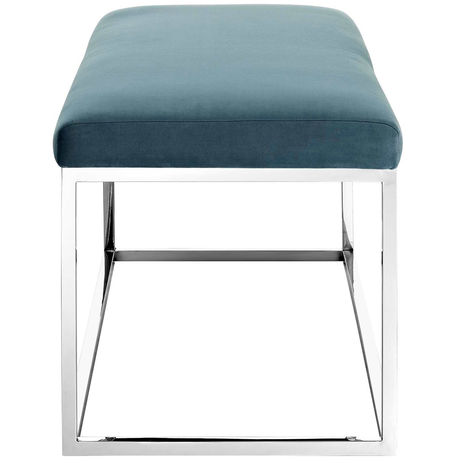 Modway Benches - Anticipate Performance Velvet Bench Sea Blue