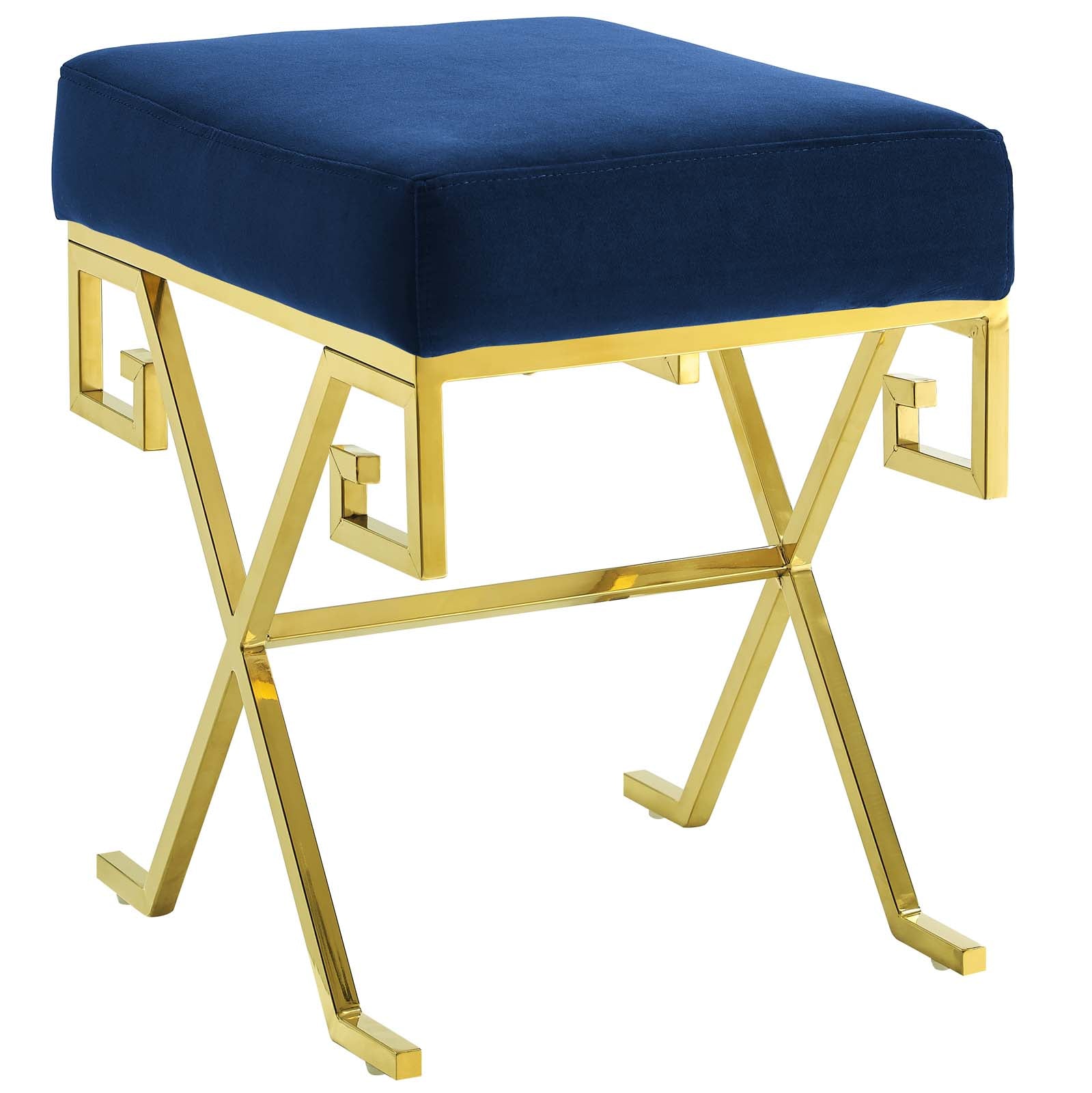 Modway Benches - Twist Performance Velvet Bench Gold Navy