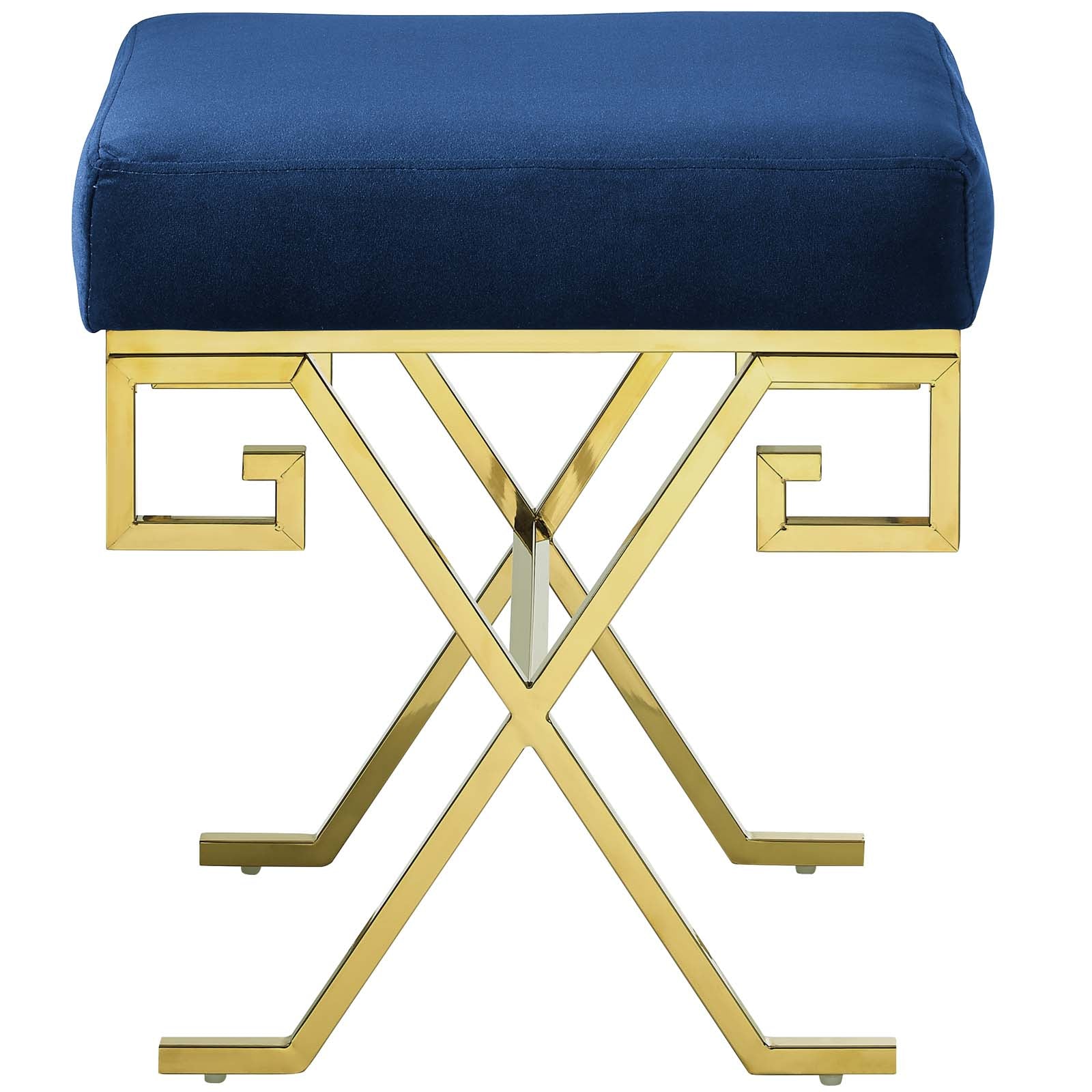 Modway Benches - Twist Performance Velvet Bench Gold Navy