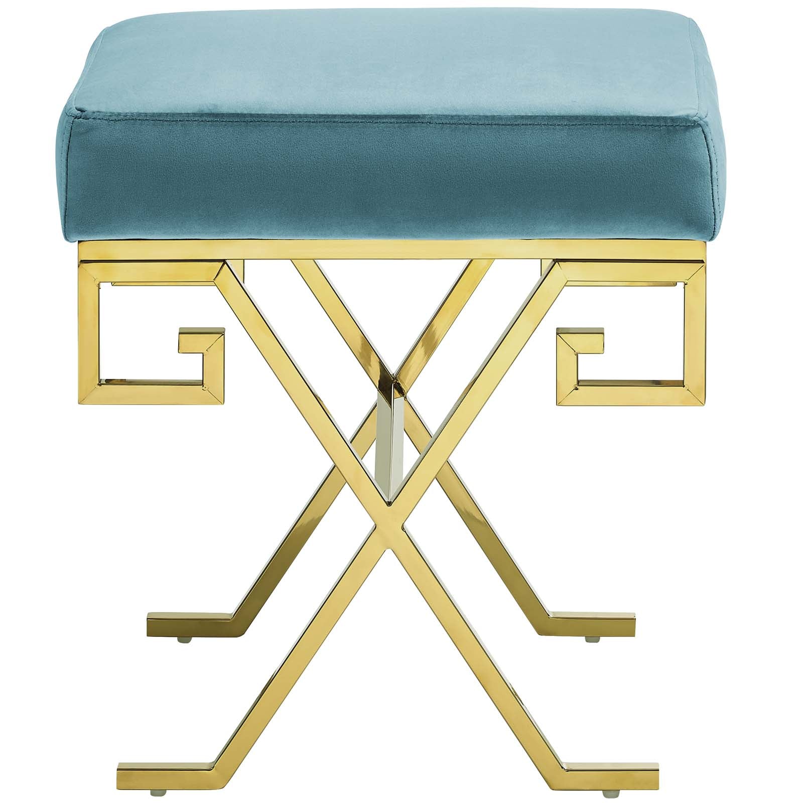 Modway Benches - Twist Performance Velvet Bench Sea Blue