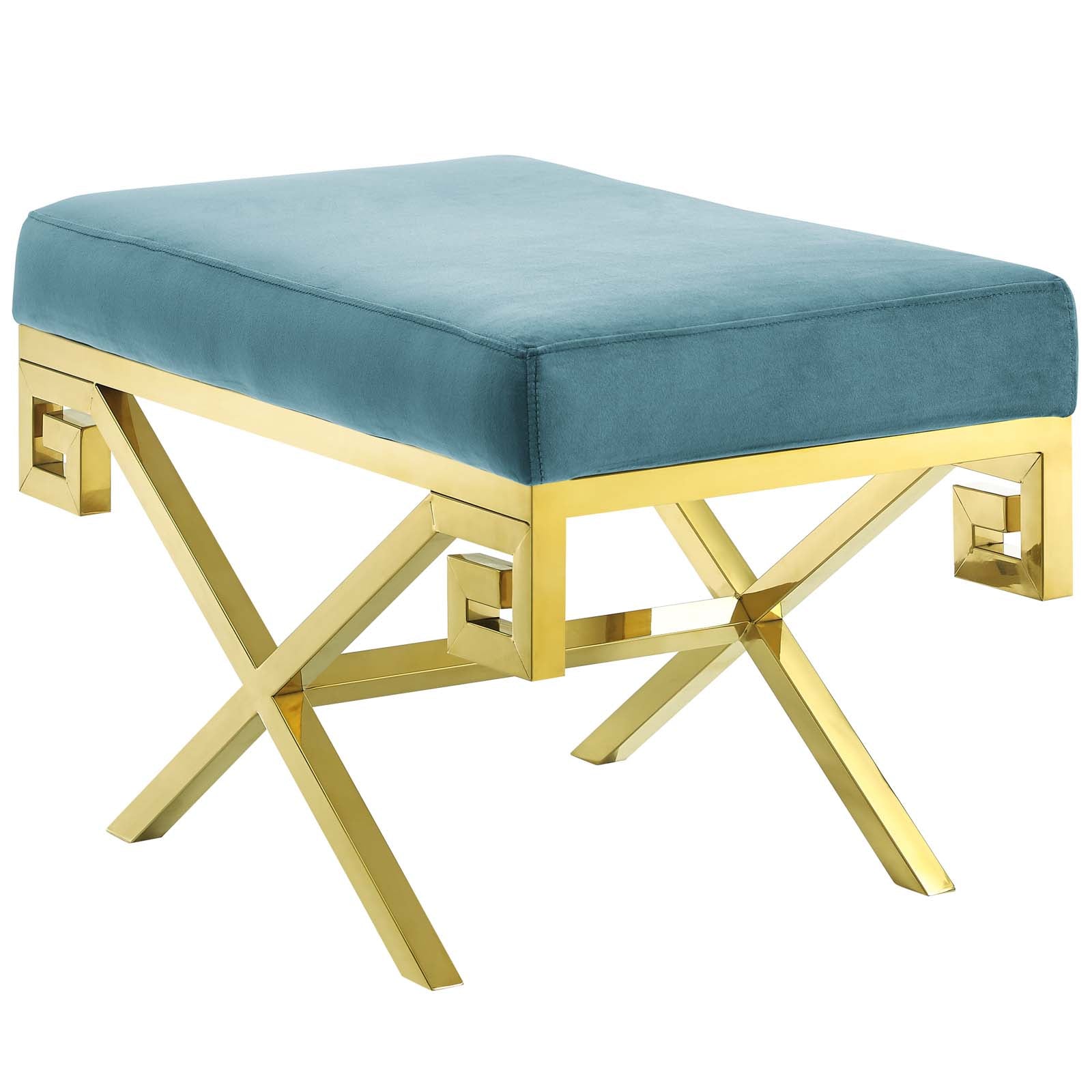 Modway Benches - Rove Velvet Performance Velvet Bench Sea Blue