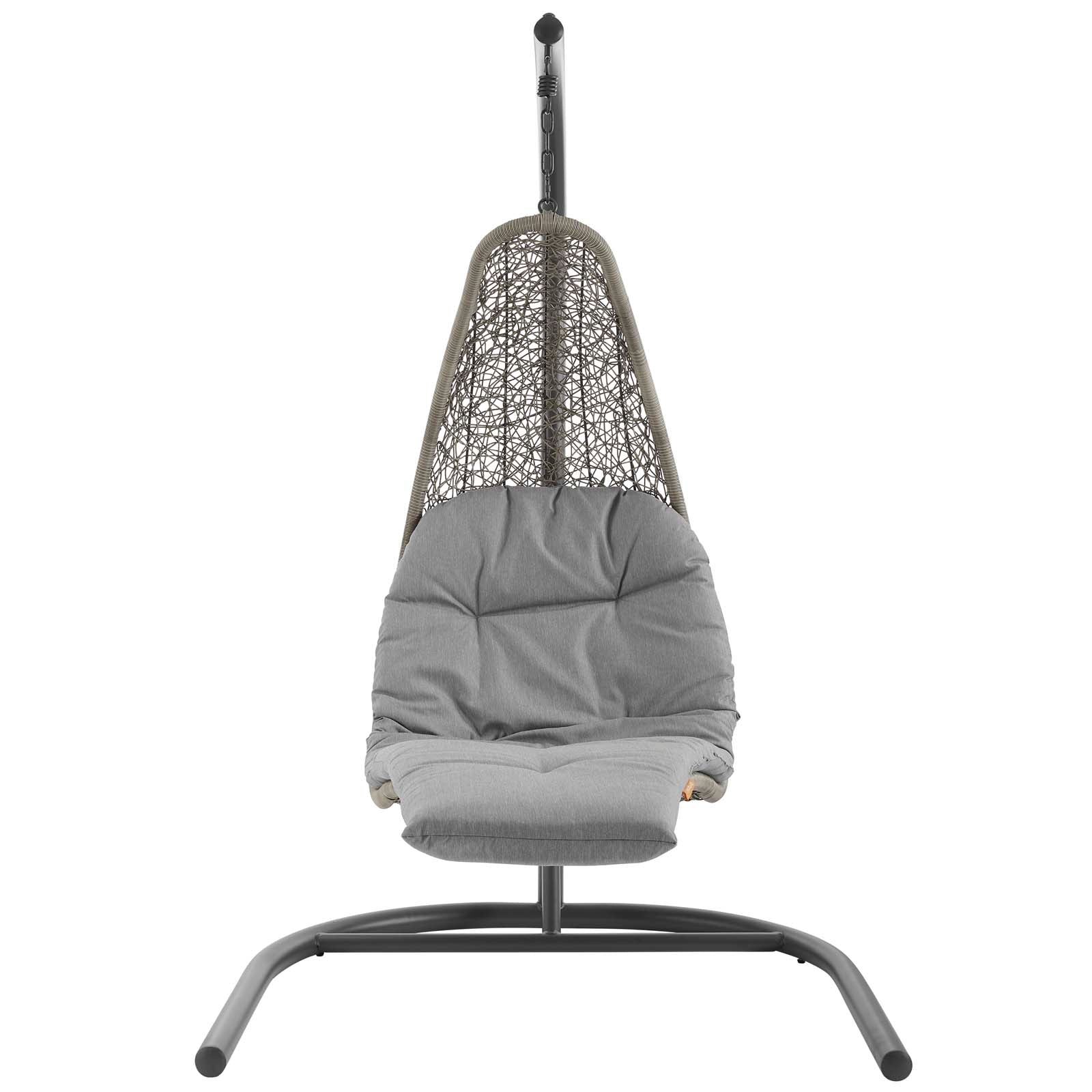 Modway Outdoor Swings - Landscape Hanging Chaise Lounge Outdoor Patio Swing Chair Light Gray