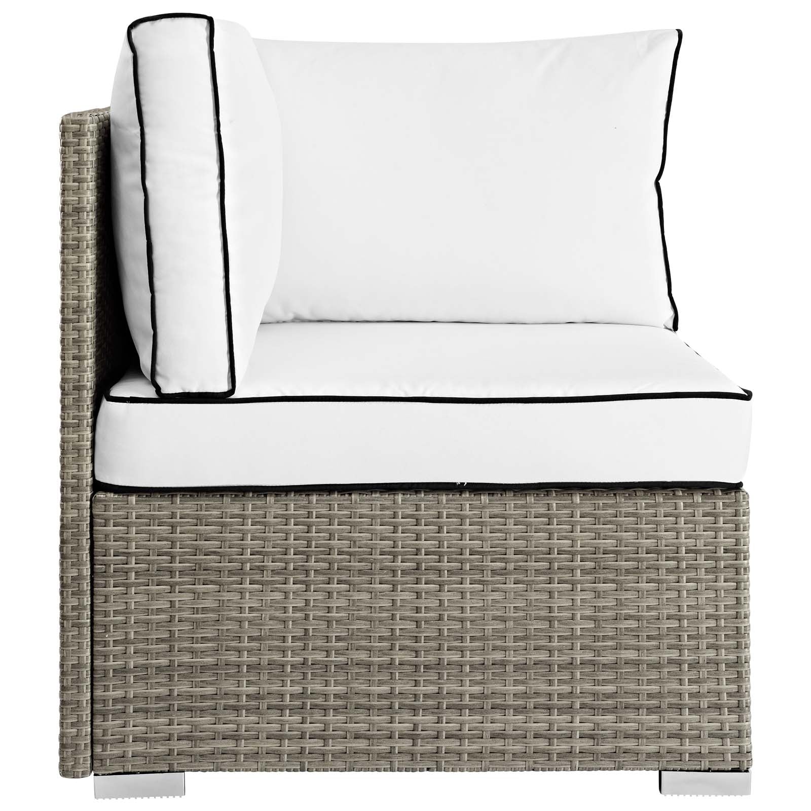 Modway Outdoor Chairs - Repose Outdoor Patio Corner Light Gray White