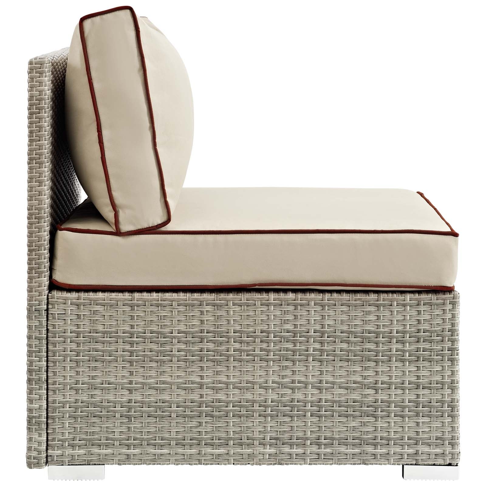 Modway Outdoor Chairs - Repose Outdoor Patio Armless Chair Light Gray Beige