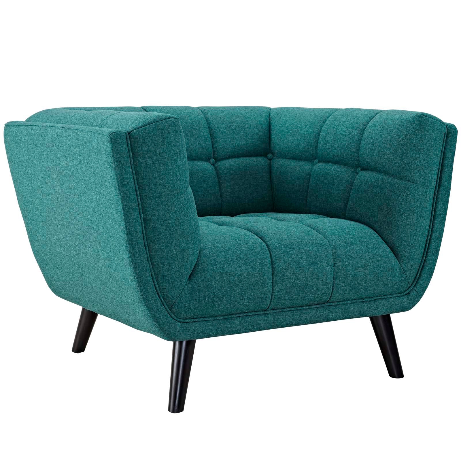 Modway Living Room Sets - Bestow 2 Piece Upholstered Fabric Armchair Set Teal