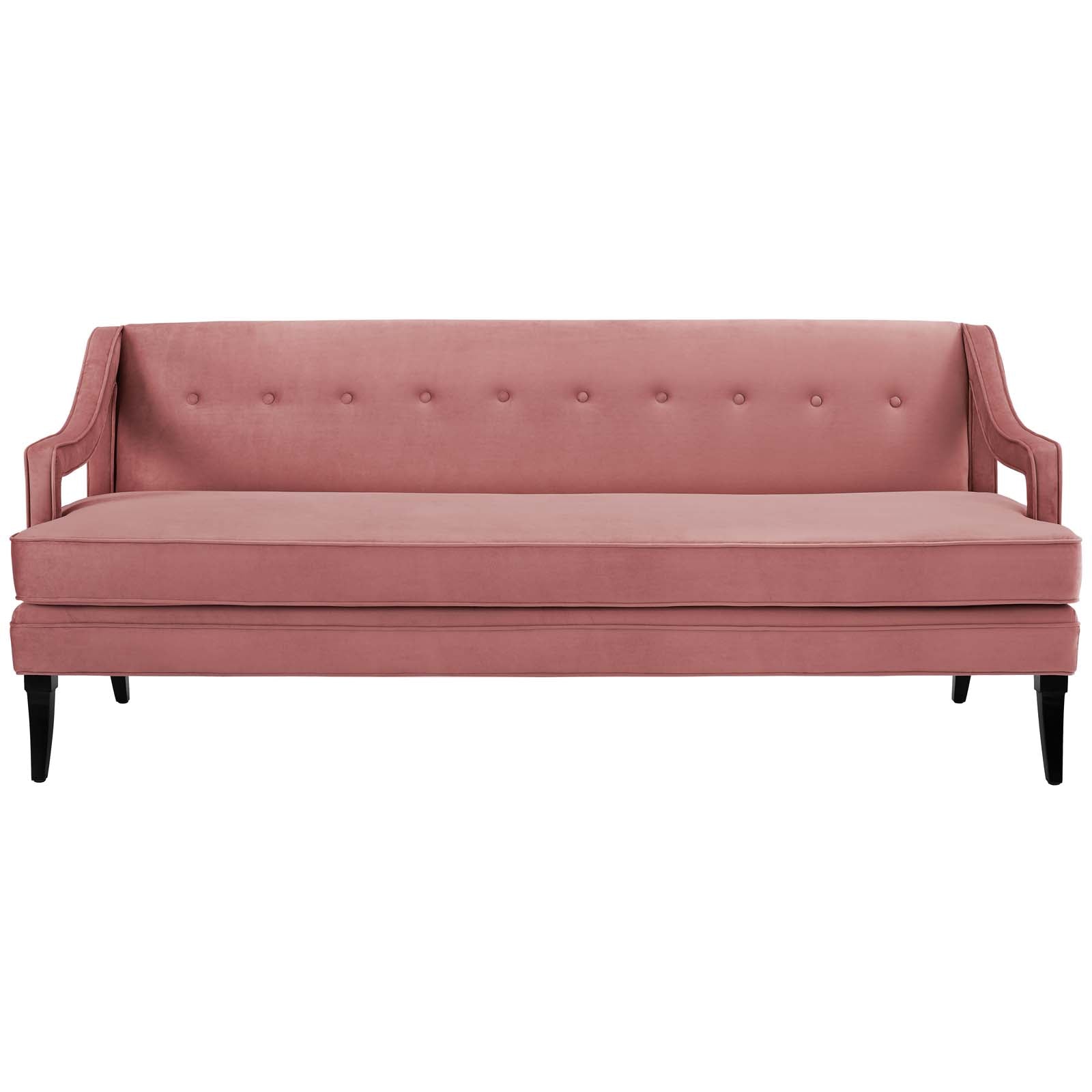 Modway Sofas & Couches - Concur Button Tufted Performance Velvet Sofa Dusty Rose