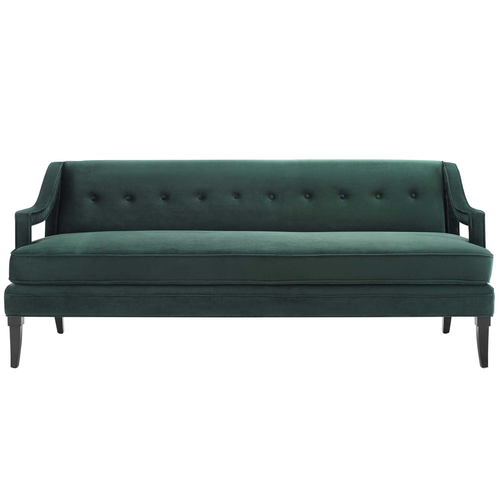 Modway Sofas & Couches - Concur Button Tufted Performance Velvet Sofa Green