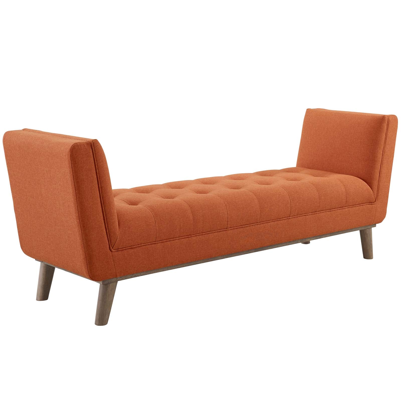 Modway Benches - Haven Tufted Button Upholstered Fabric Accent Bench Orange