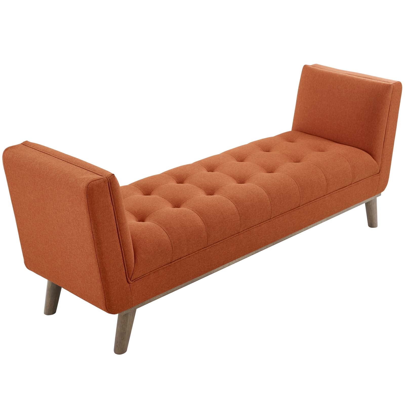 Modway Benches - Haven Tufted Button Upholstered Fabric Accent Bench Orange