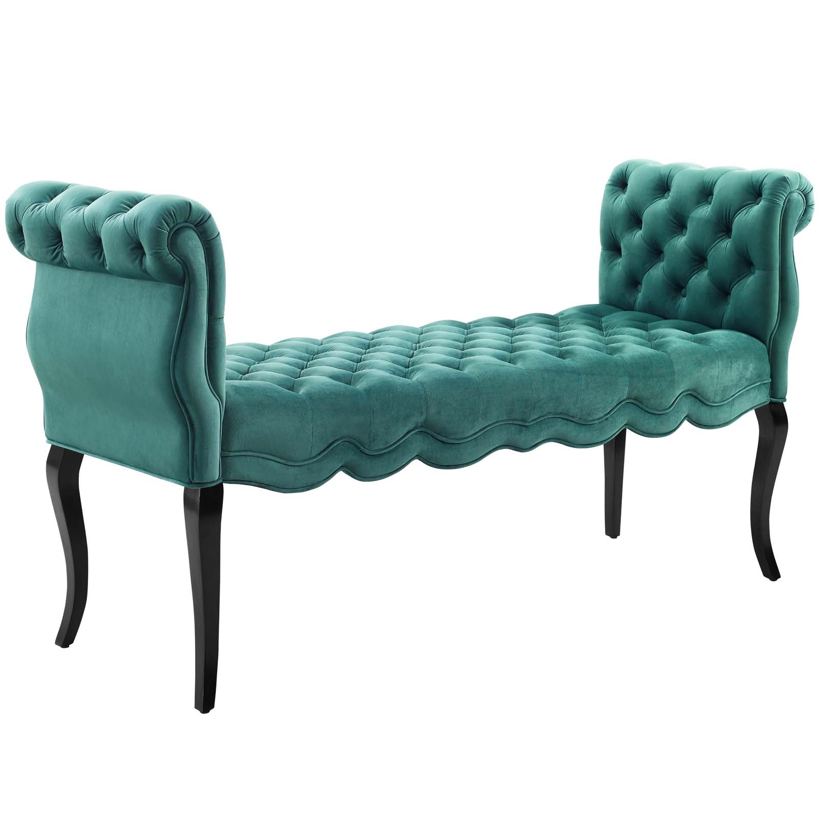 Modway Benches - Adelia Chesterfield Style Button Tufted Performance Velvet Bench Teal