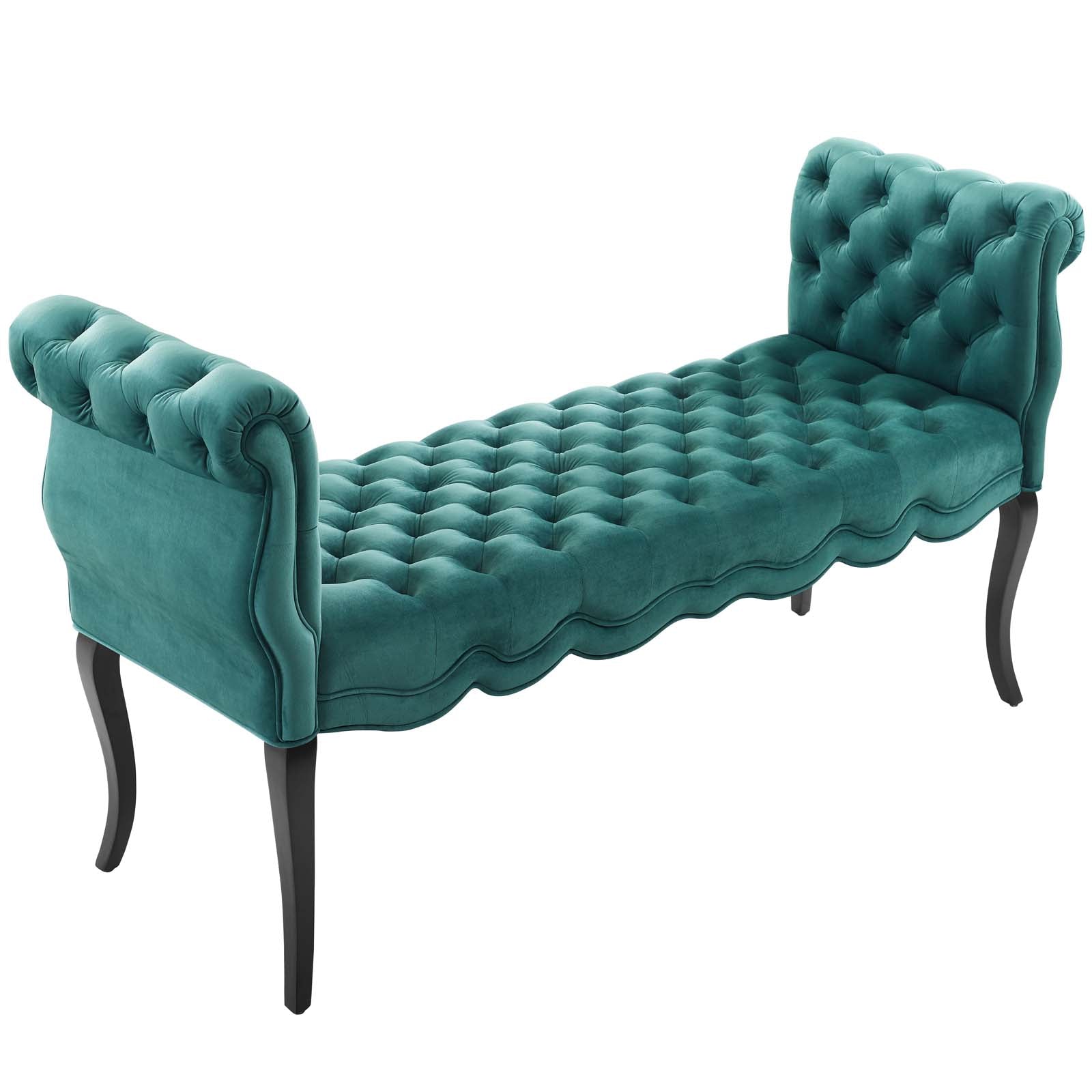 Modway Benches - Adelia Chesterfield Style Button Tufted Performance Velvet Bench Teal