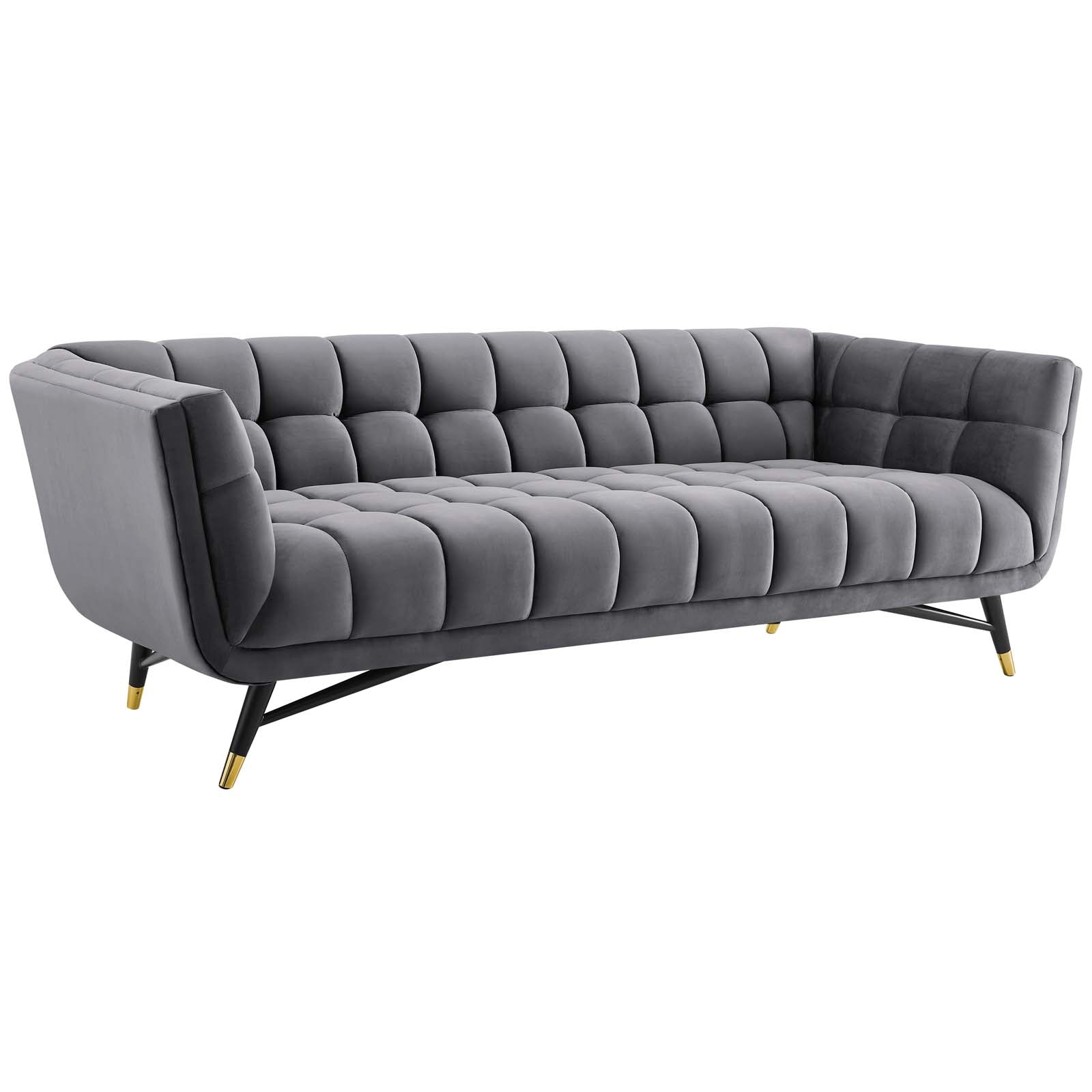 Modway Sofas & Couches - Adept Performance Velvet Sofa Gray