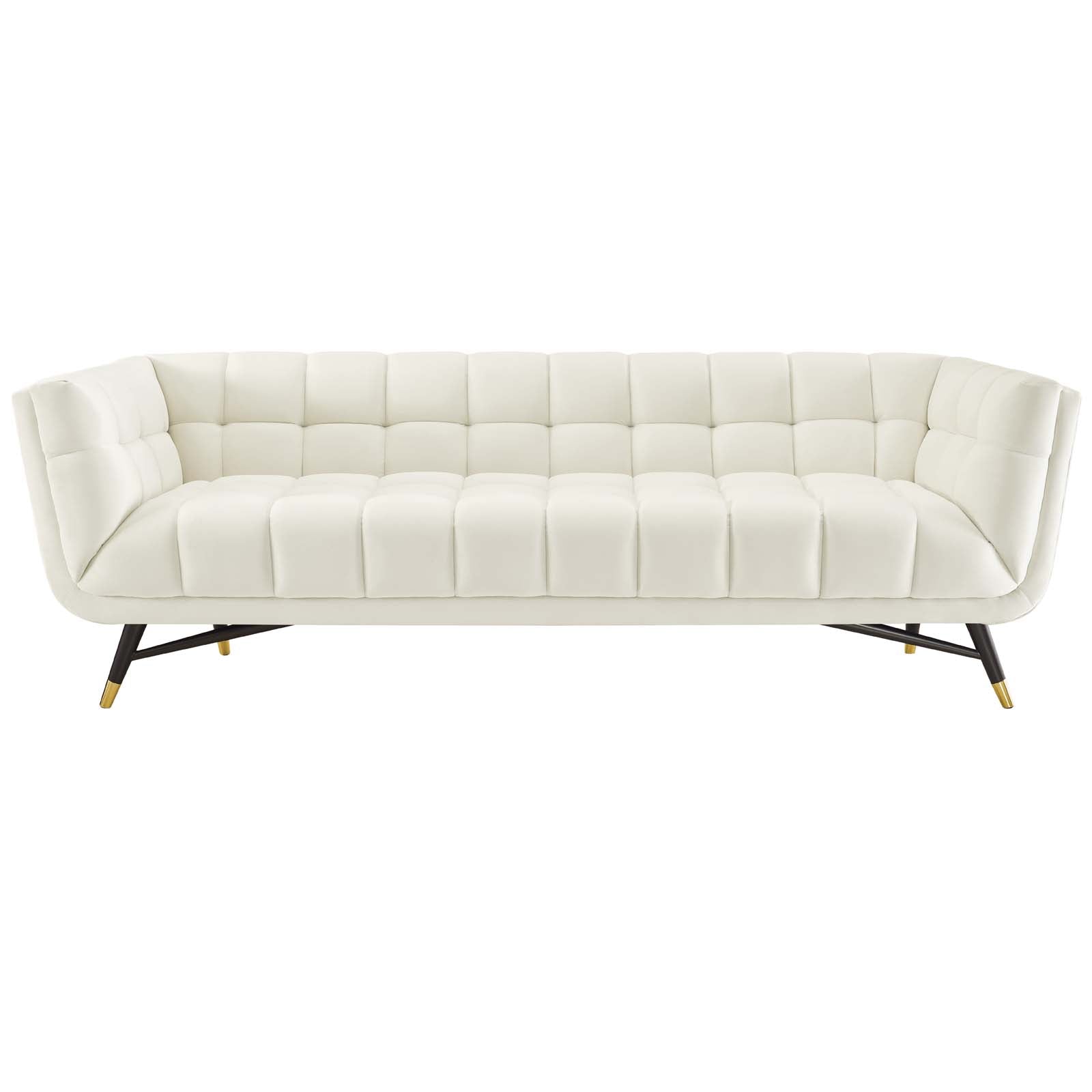 Modway Sofas & Couches - Adept Performance Velvet Sofa Ivory