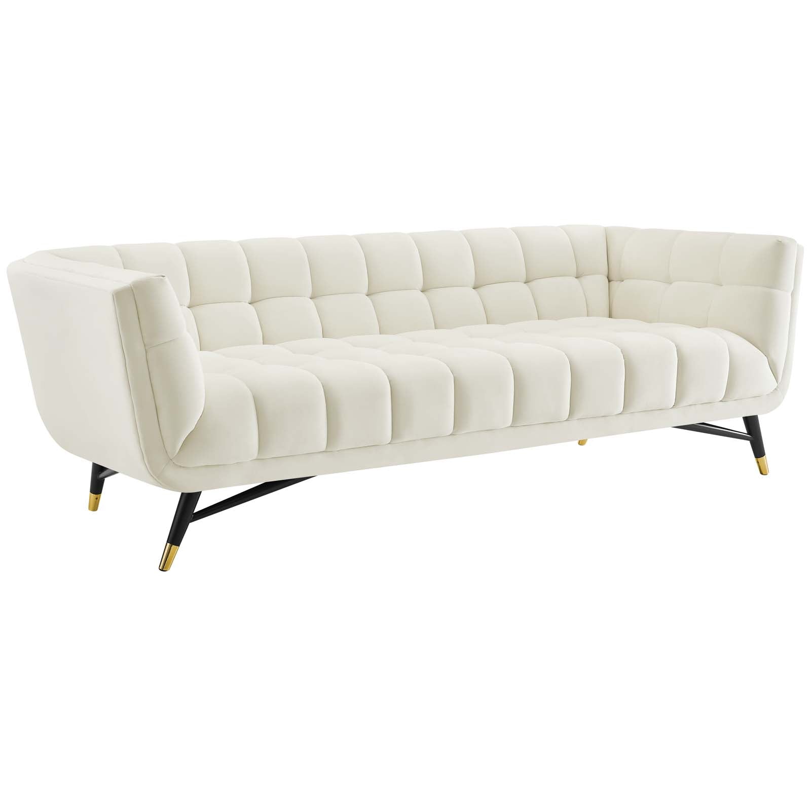 Modway Sofas & Couches - Adept Performance Velvet Sofa Ivory