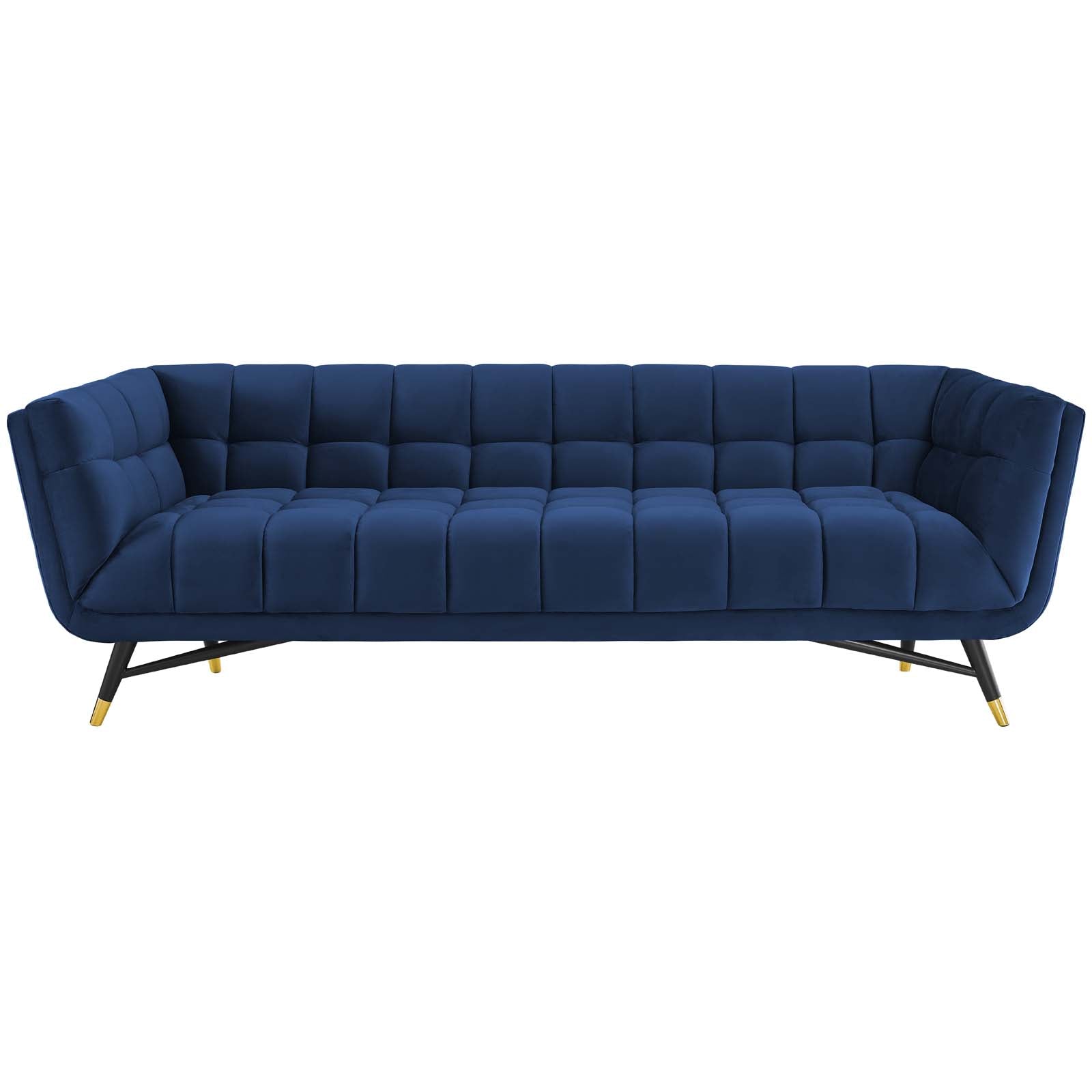 Modway Sofas & Couches - Adept Performance Velvet Sofa Midnight Blue