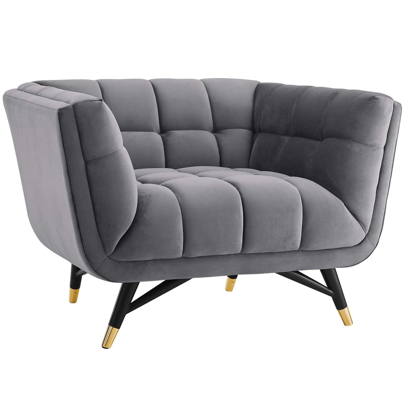 Modway Accent Chairs - Adept Performance Velvet Armchair Gray